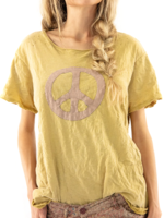 Magnolia Pearl Peace Applique Tee Top 1108 Marigold