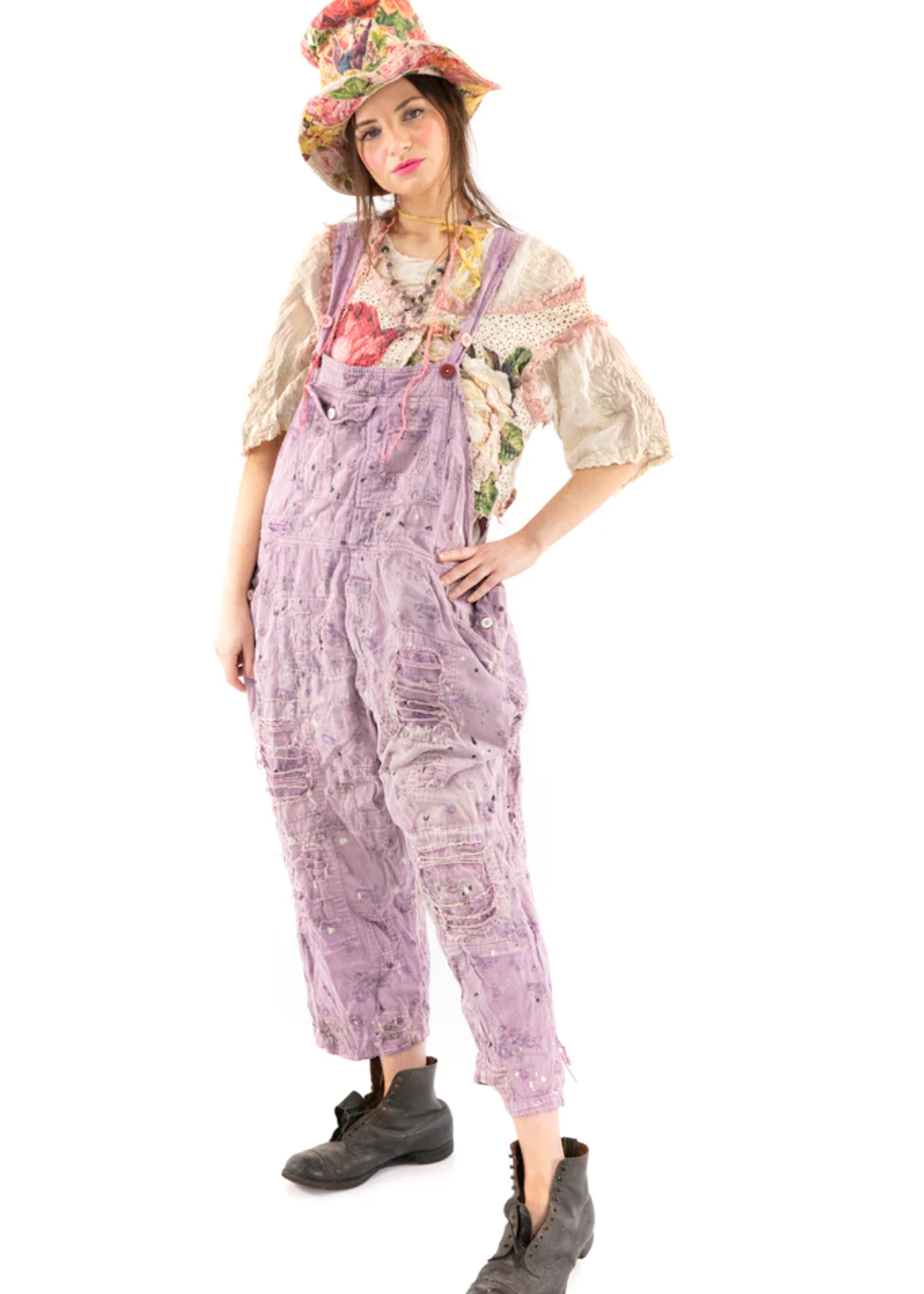 Magnolia Pearl Floral Love Overalls Maggie 059