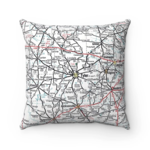 East Texas Map Pillow Cover only