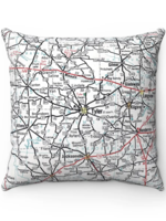 Tyler Mineola East Texas Map Pillow Cover only