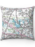 Lake Fork Map Pillow Cover 18x18