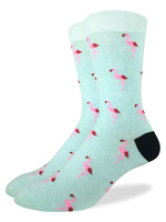 Good Luck Sock Men's Mint Flamingo Party Socks