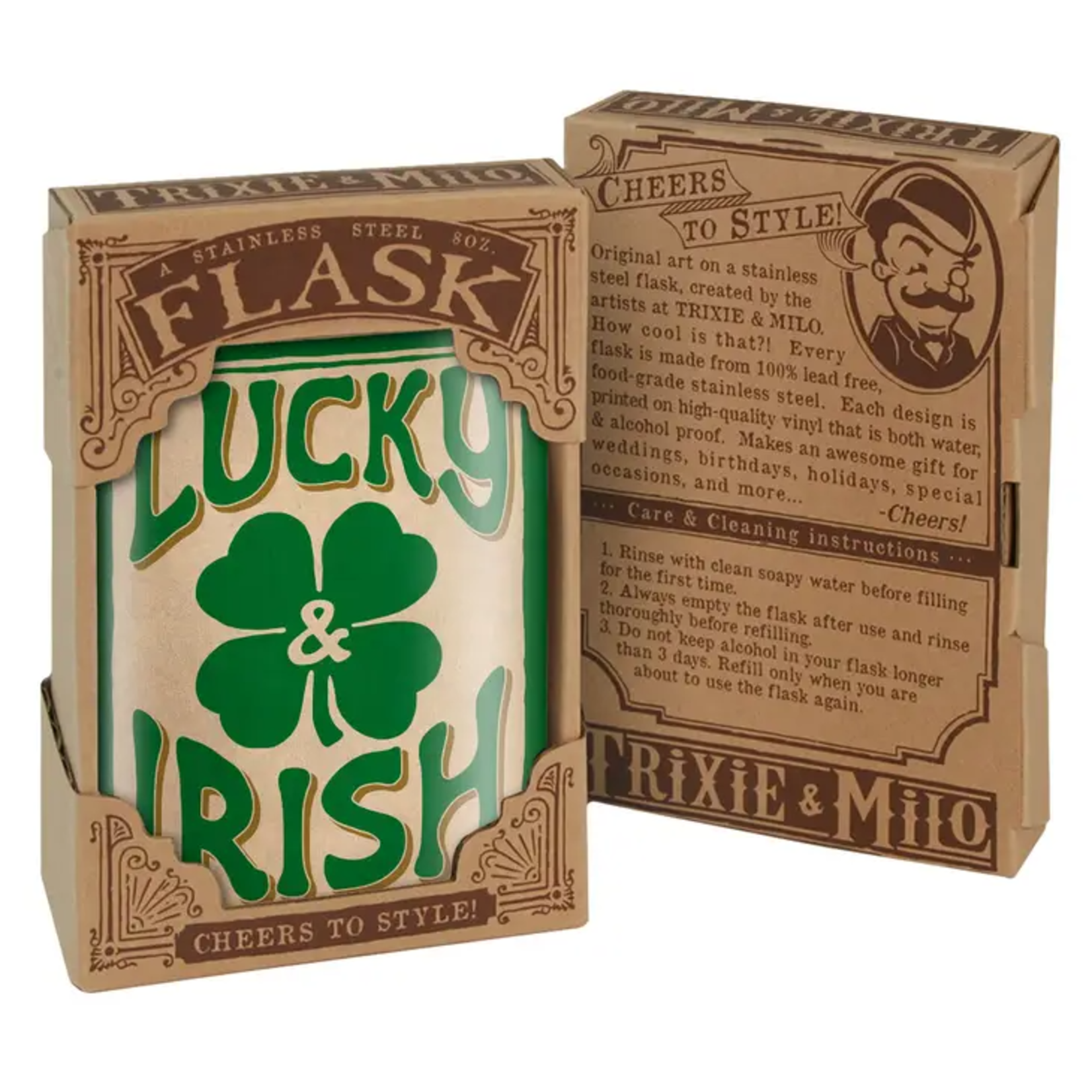 Trixie & Milo Lucky & Irish Flask