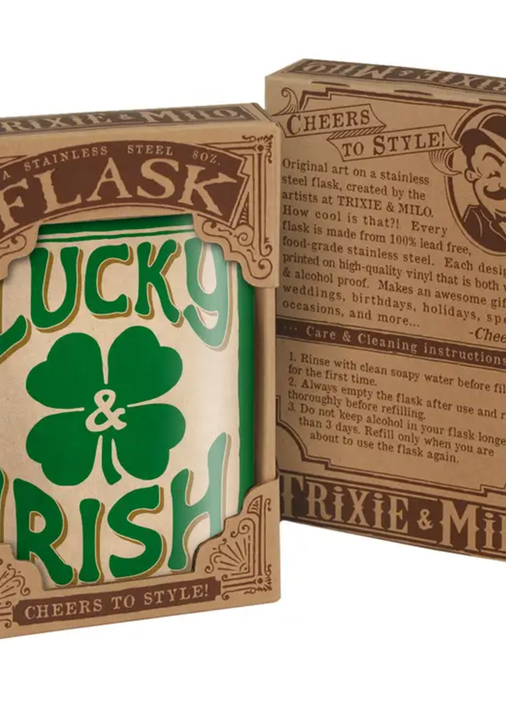 Trixie & Milo Lucky & Irish Flask