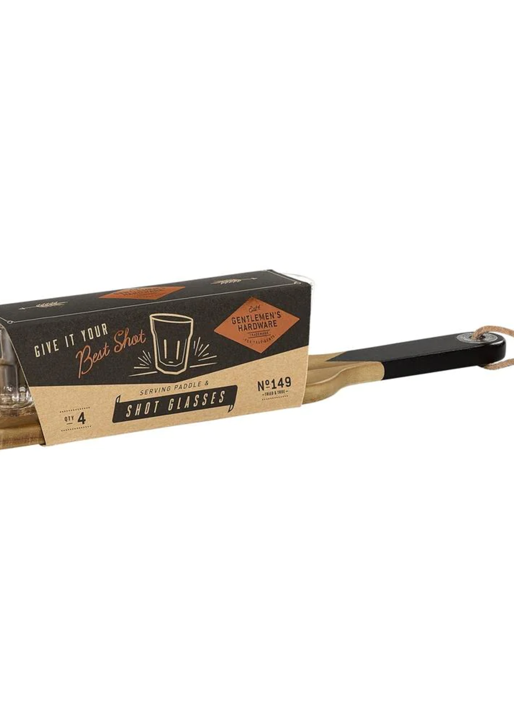 Gentlemen's Hardware Flight Serving Paddle & Shot Glasses
