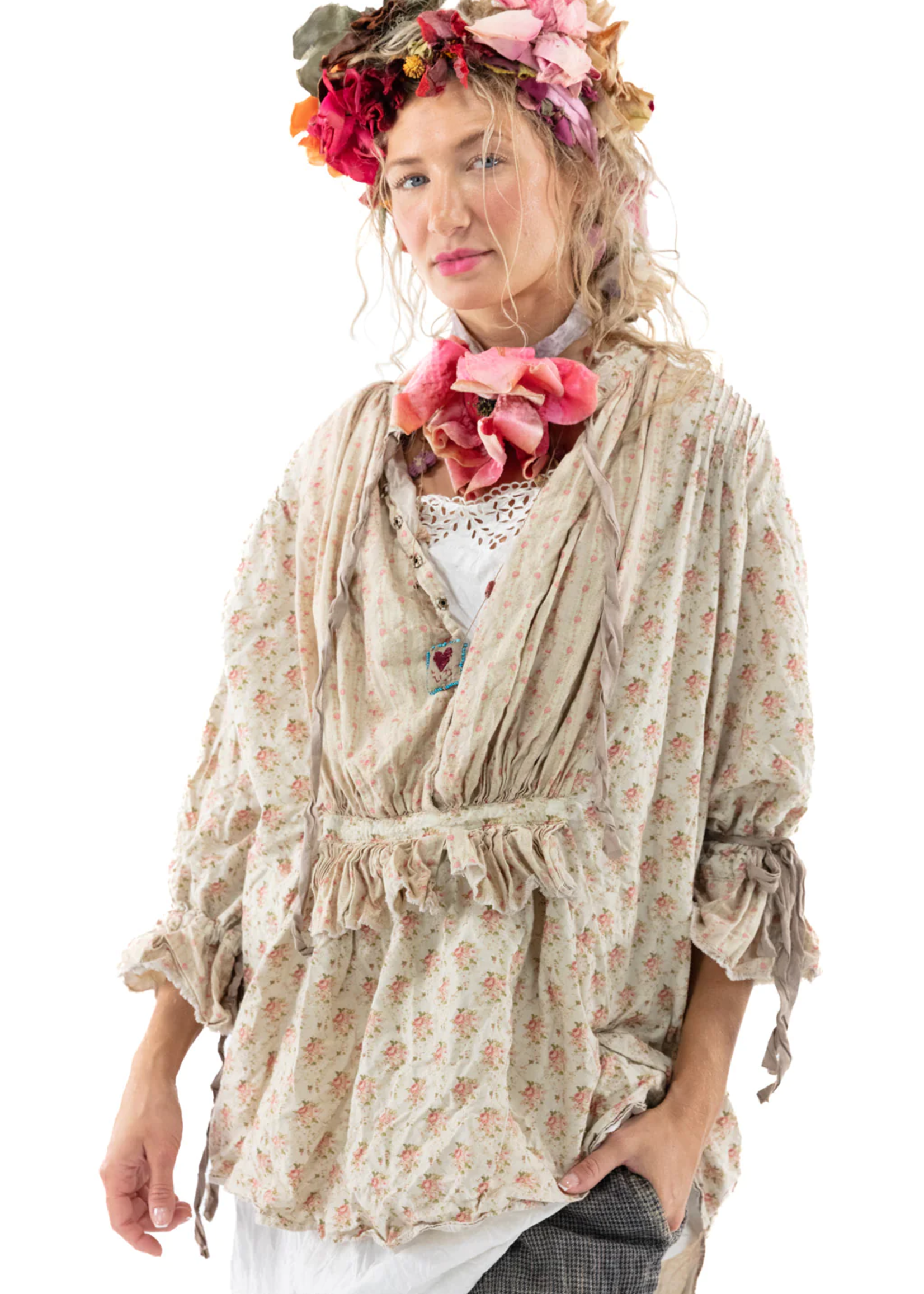 Magnolia Pearl Floral Amadeus Blouse Top 1229 Sun Prairie