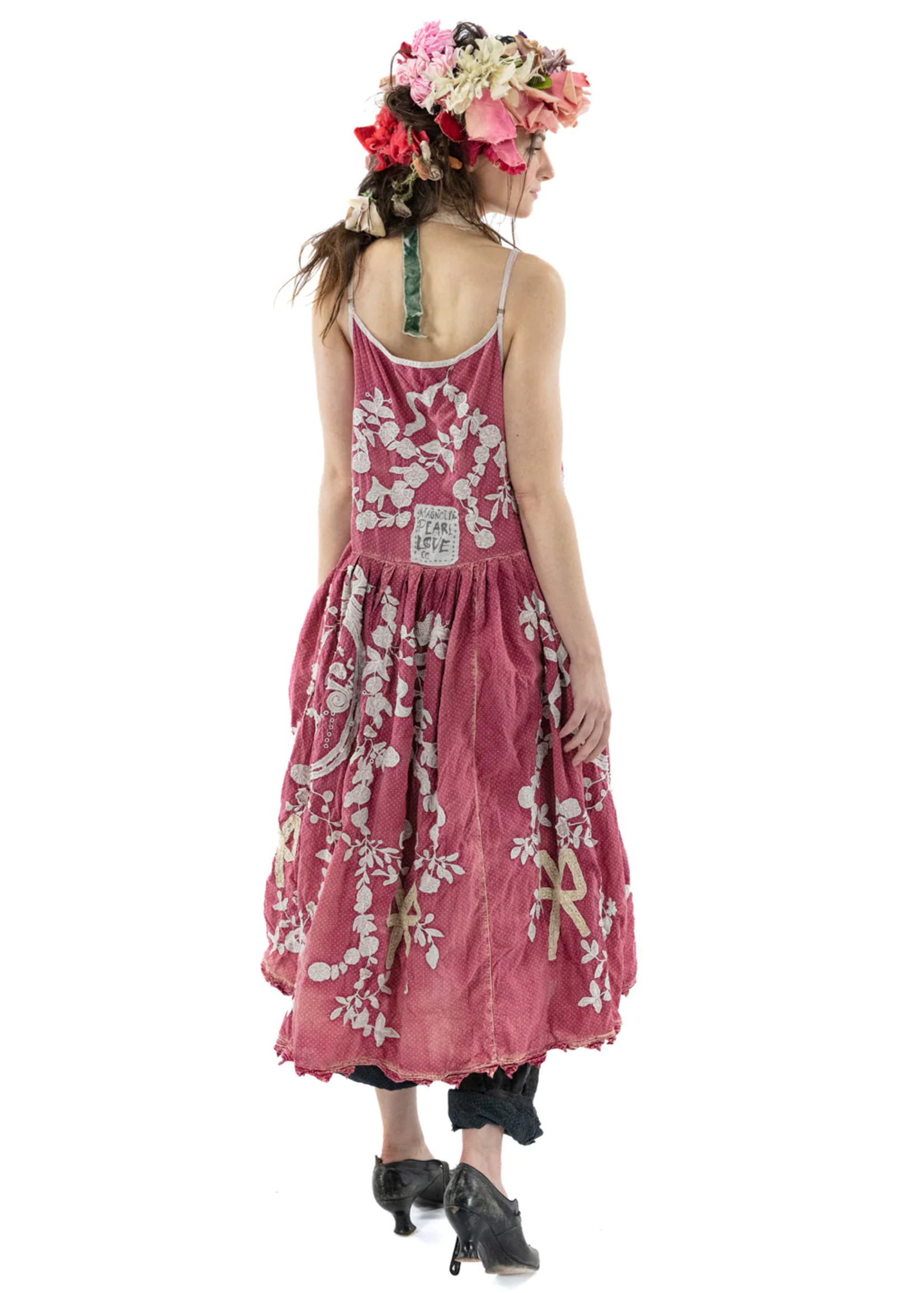 Magnolia Pearl Floral Appliqué Oeuvre Slip 151 Dress Shirley Temple