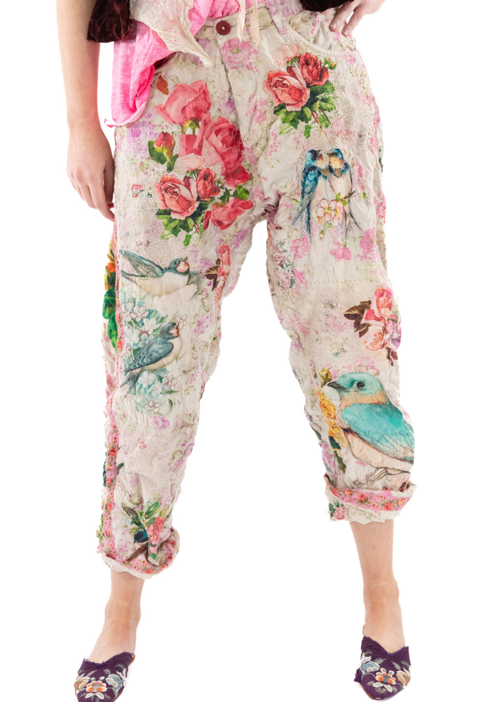 Magnolia Pearl MP Love Co Miners Pants 435 Denims Bird Floral Lemy