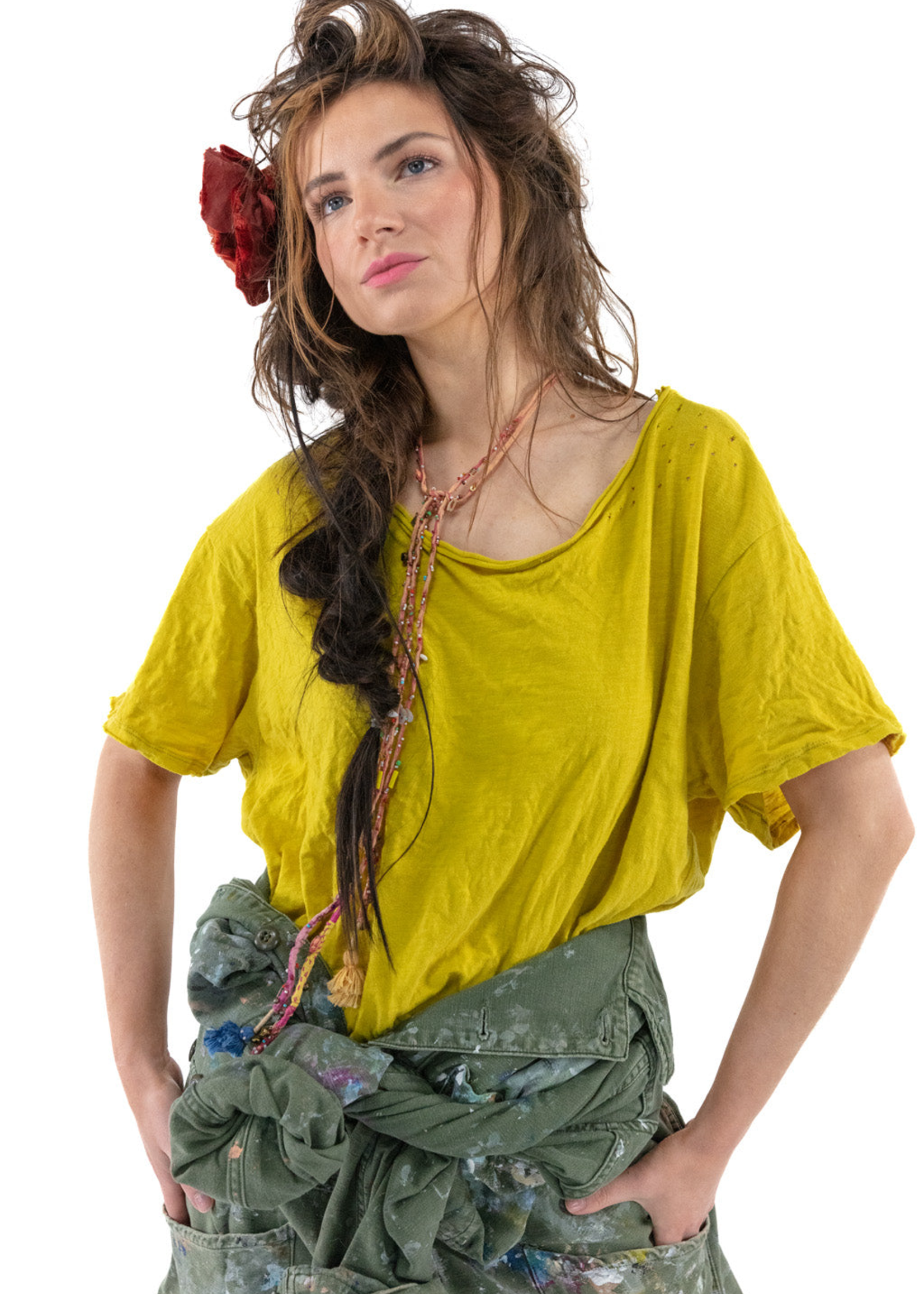 Magnolia Pearl Boyfriend Cut Top 1031 Tee Tshirt High Visibility