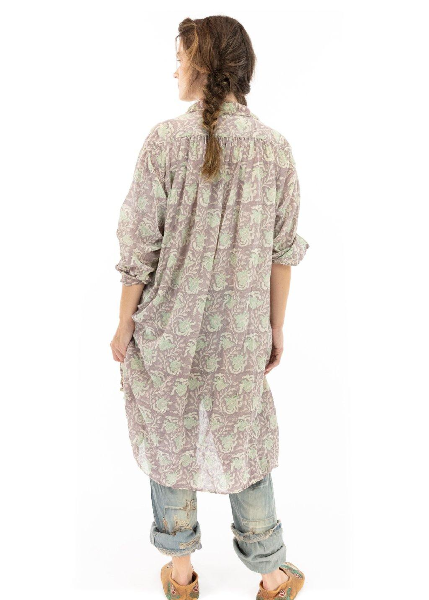 Magnolia Pearl Gauze Blockprint Cordelia Nigh TOP 1046 Lissa