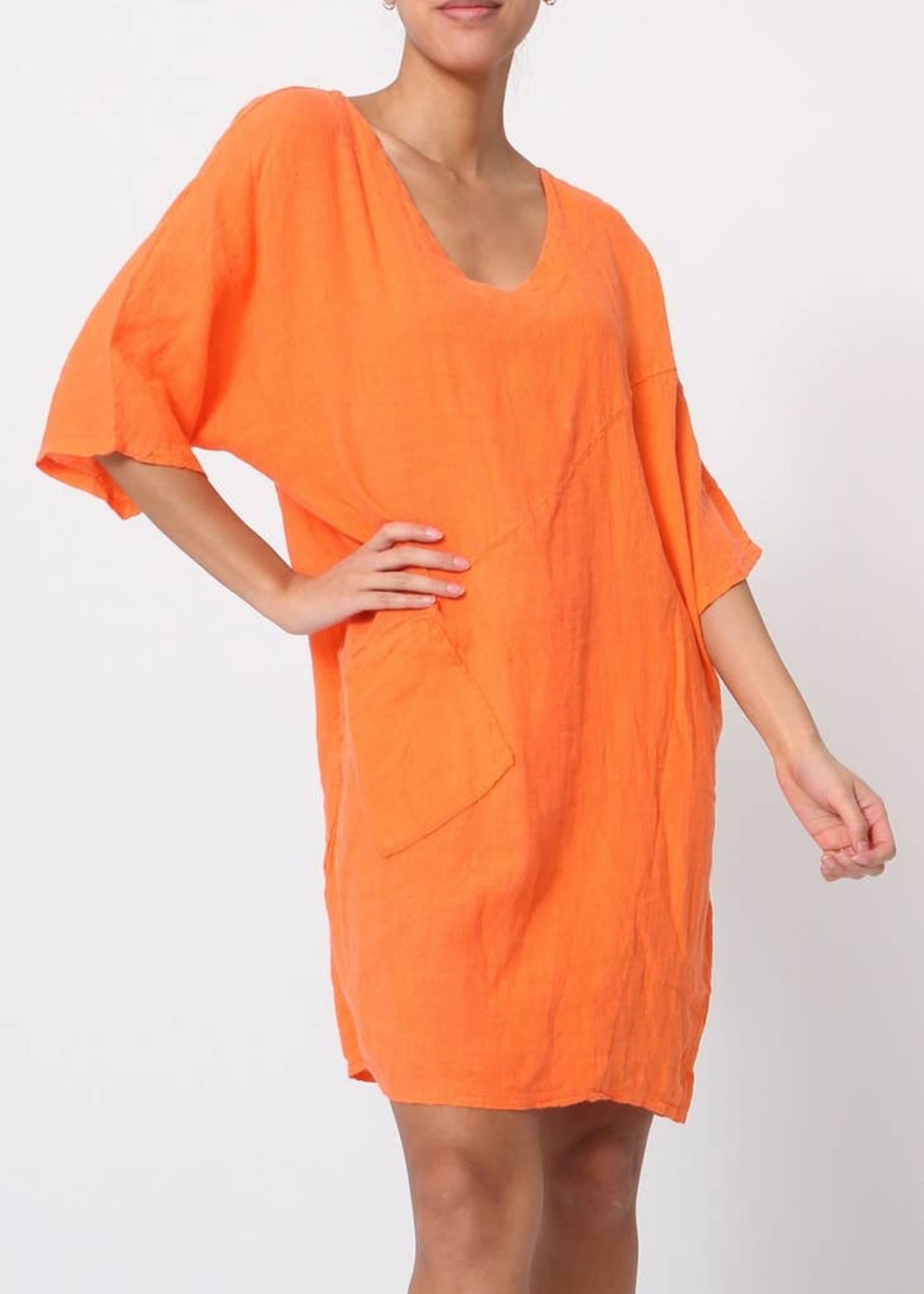 LOU+LOU Taupe Tunic Linen Dress - One Size