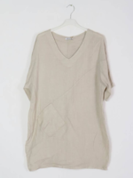 LOU+LOU Taupe Tunic Linen Dress - One Size