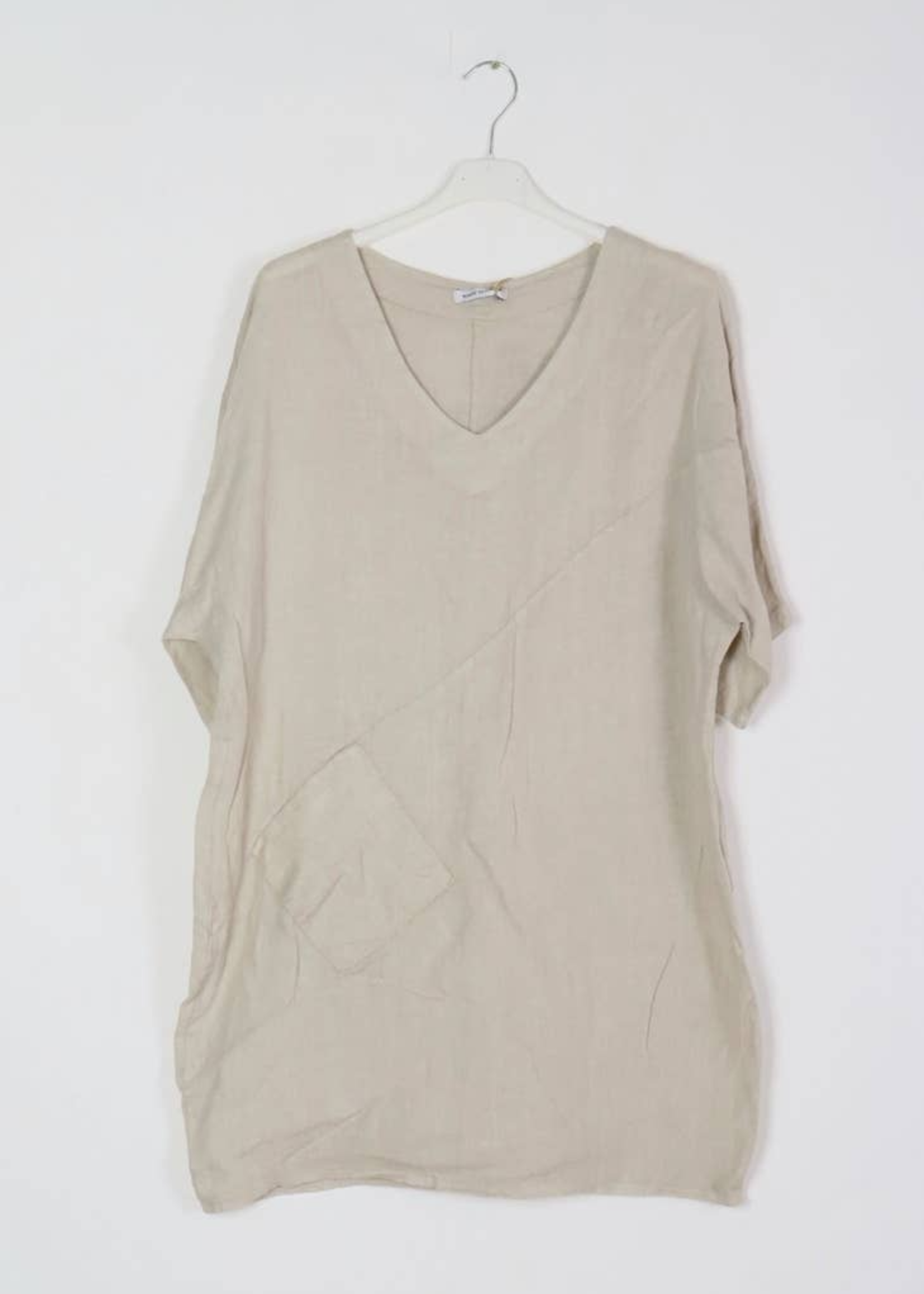 LOU+LOU Taupe Tunic Linen Dress - One Size