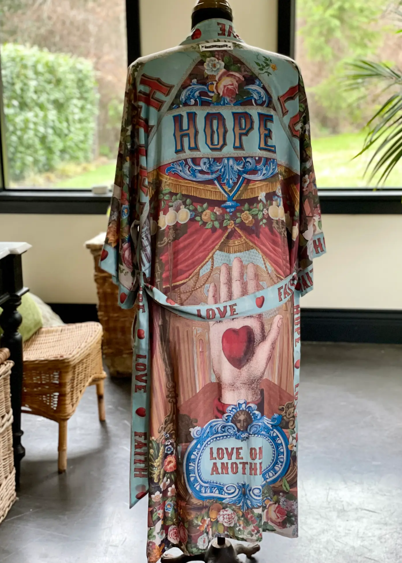 Market of Stars Love Language Bamboo Kimono Opera Duster