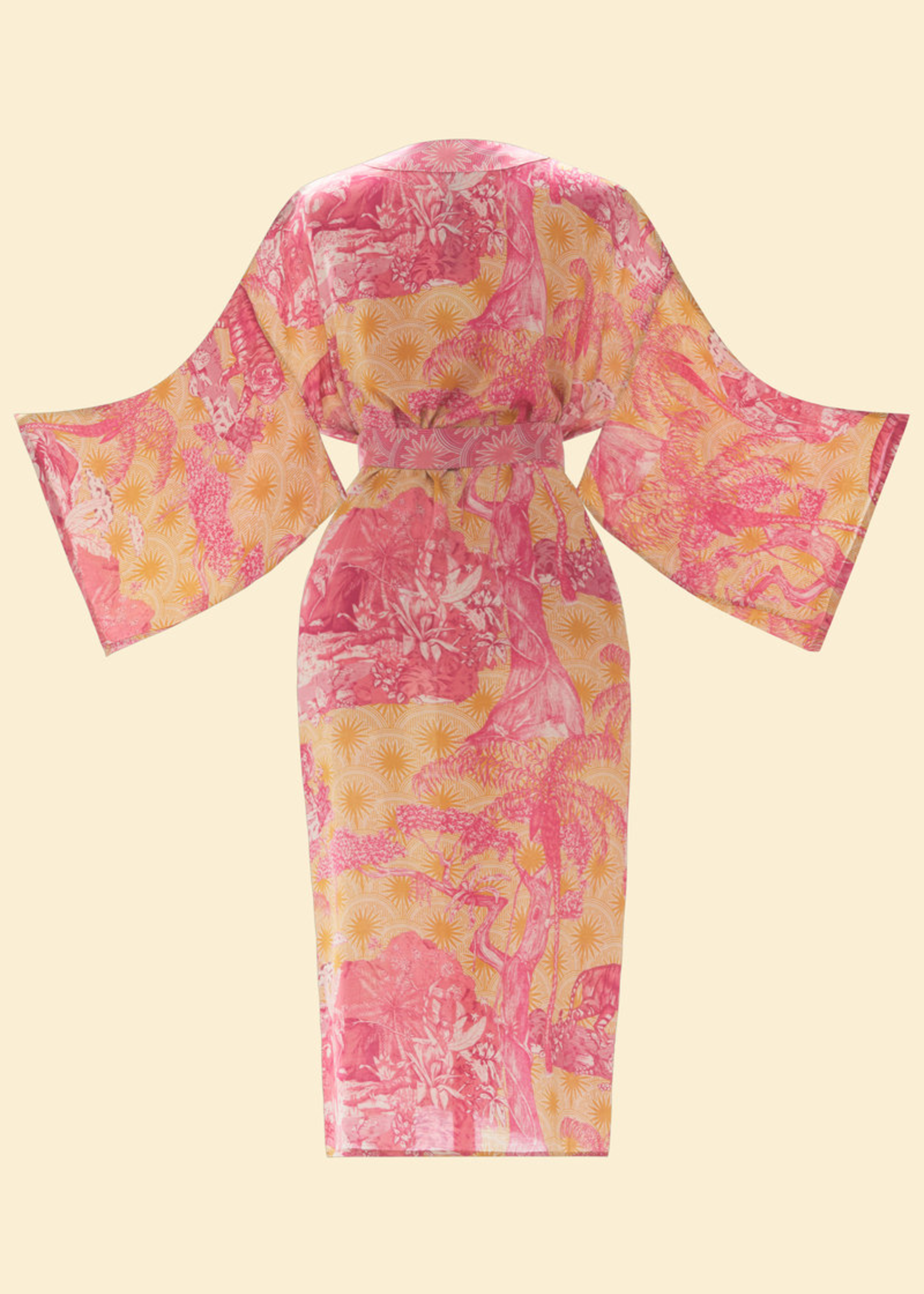 Powder UK Tropical Toile Kimono Pineapple