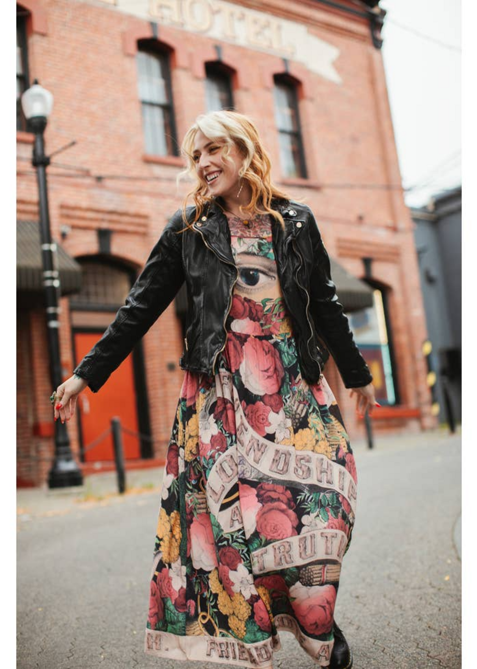 Market of Stars Friendship Love & Truth Boheme Slip Dress L/XL