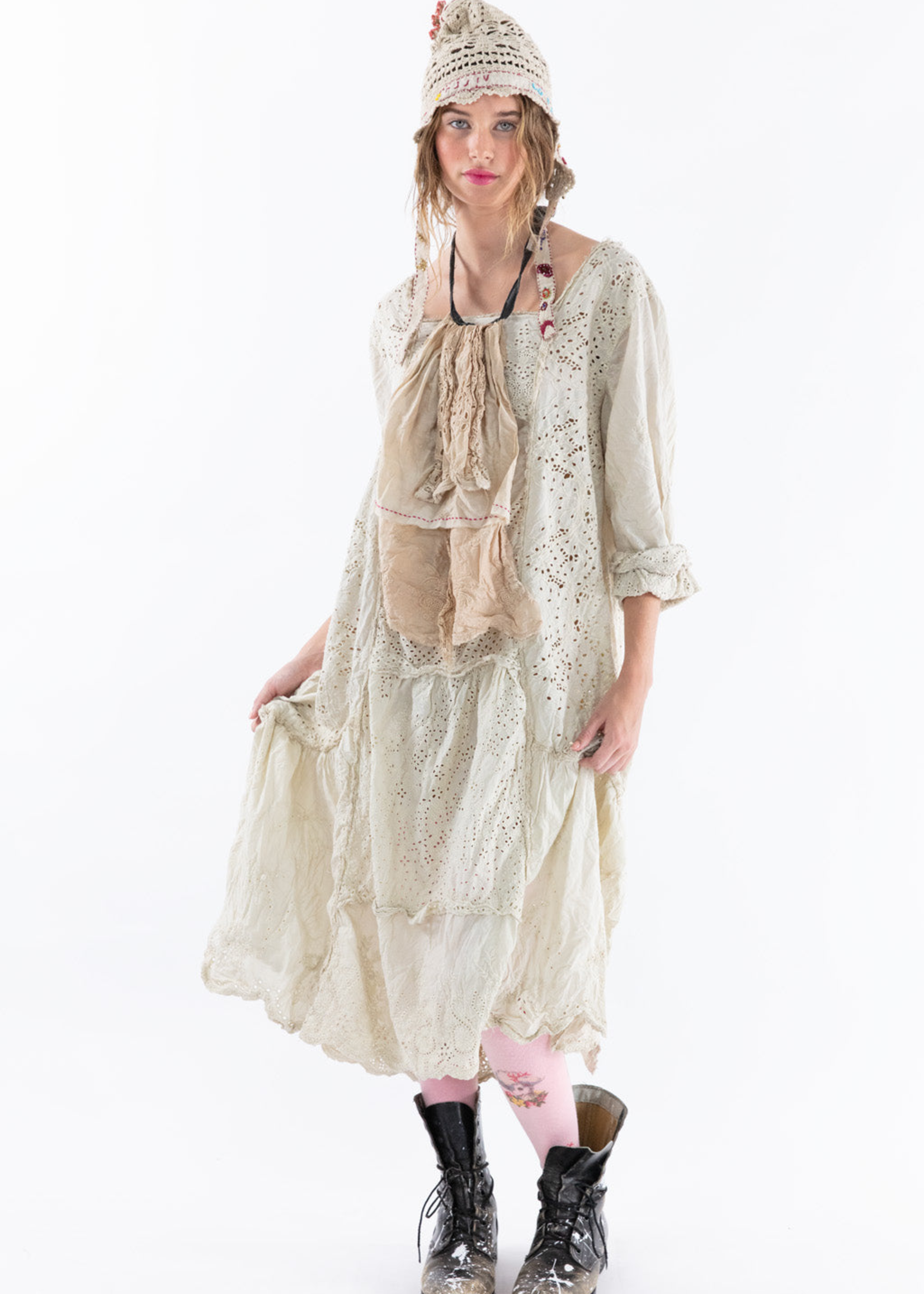 Magnolia Pearl New Release 6-21 Eyelet Patchwork Helenia Dress 938 Moonlight