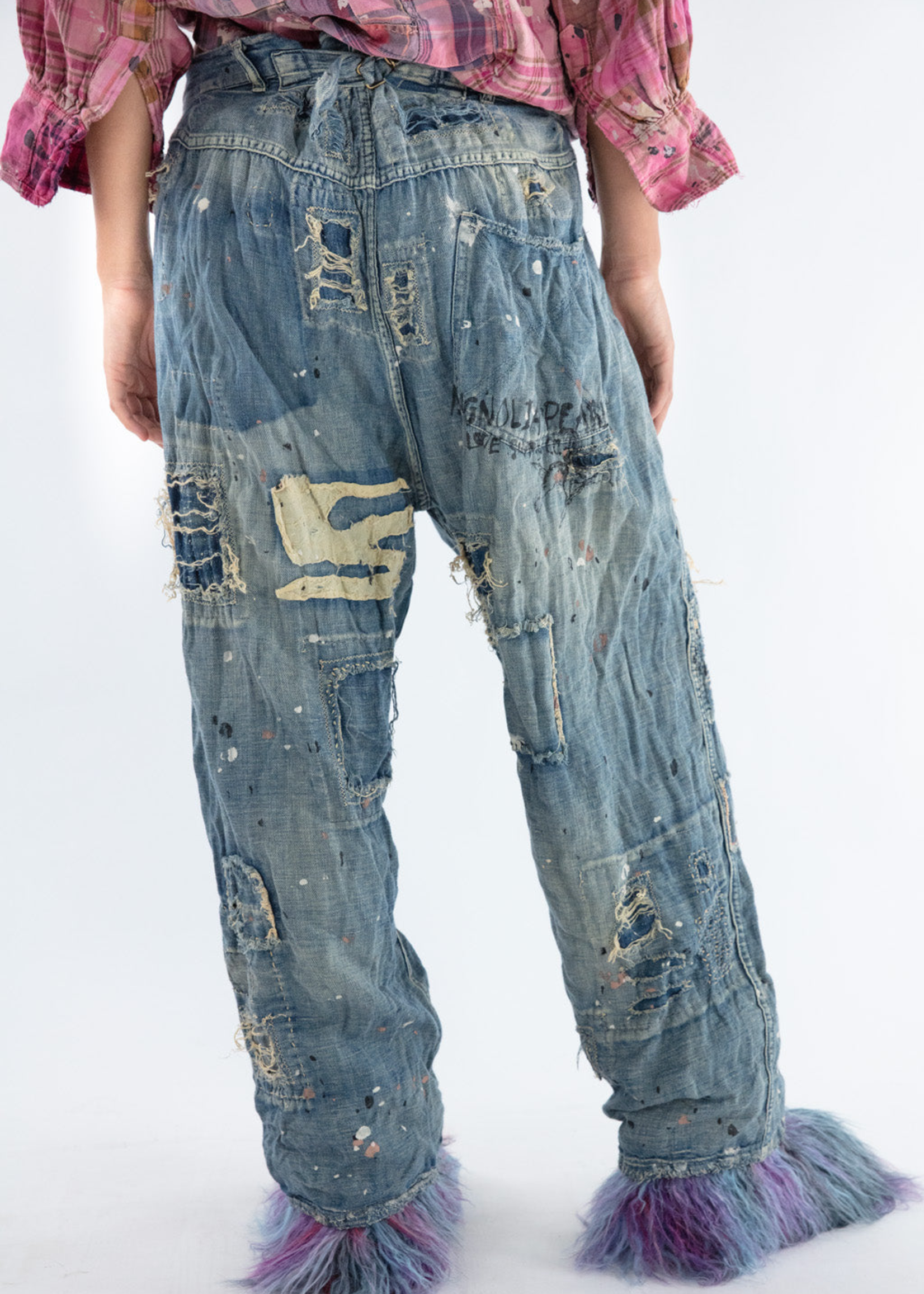 Magnolia Pearl New Release 6-21 Applique 7 Denim Pants 514 Washed Indigo