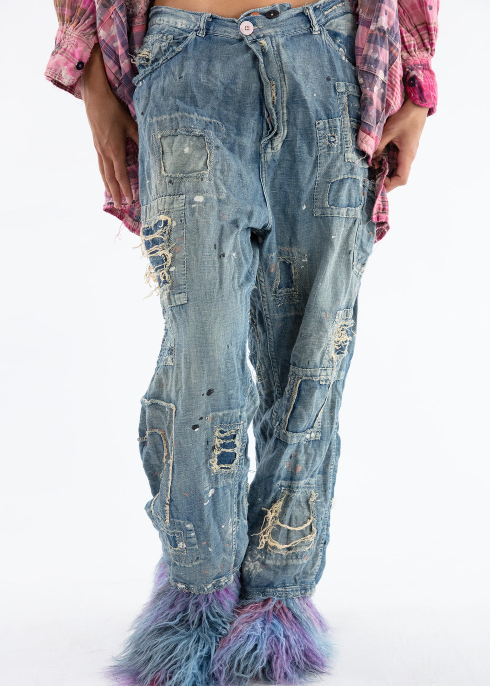 Magnolia Pearl New Release 6-21 Applique 7 Denim Pants 514 Washed Indigo