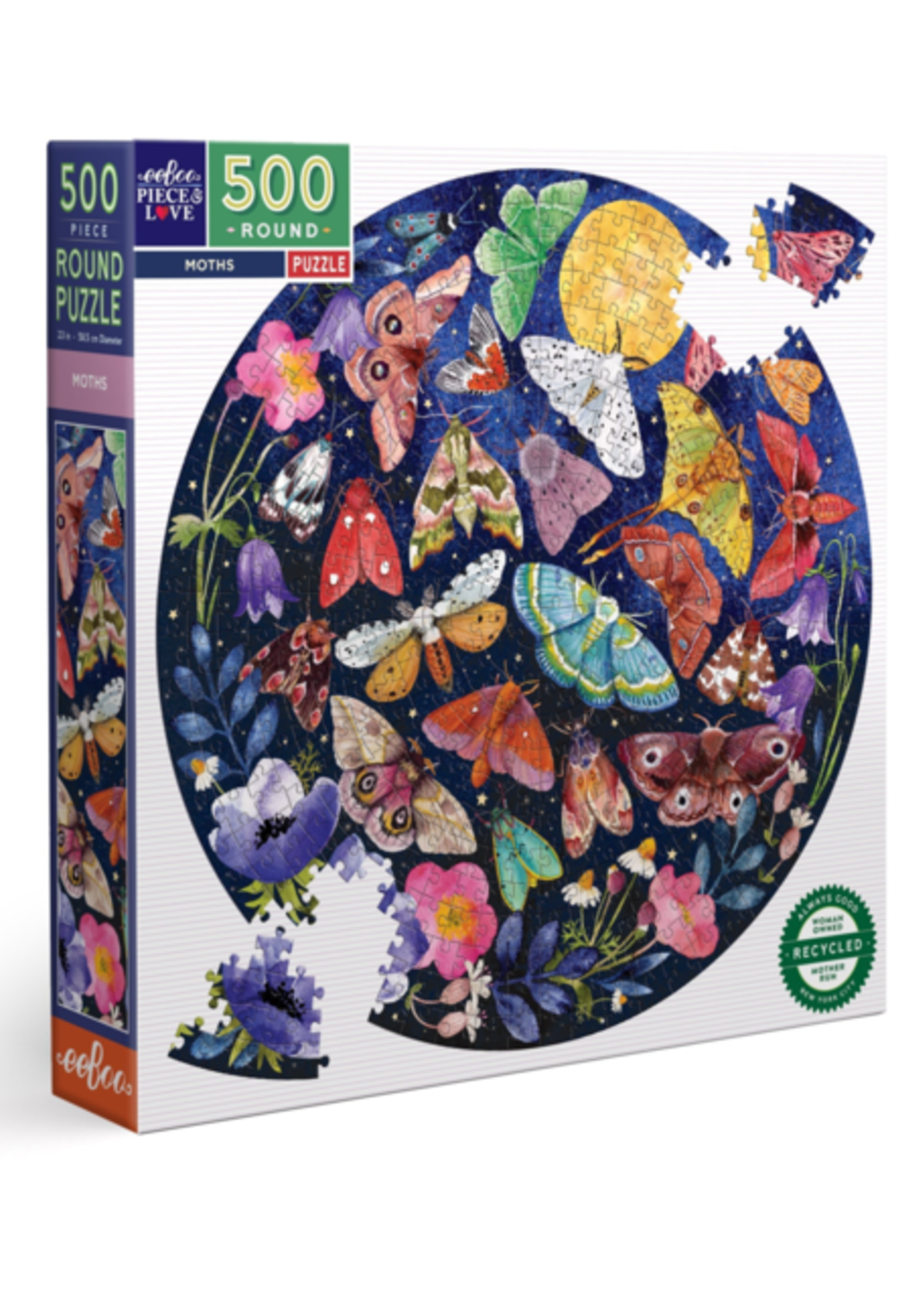 Moths Round 500pc puzzle