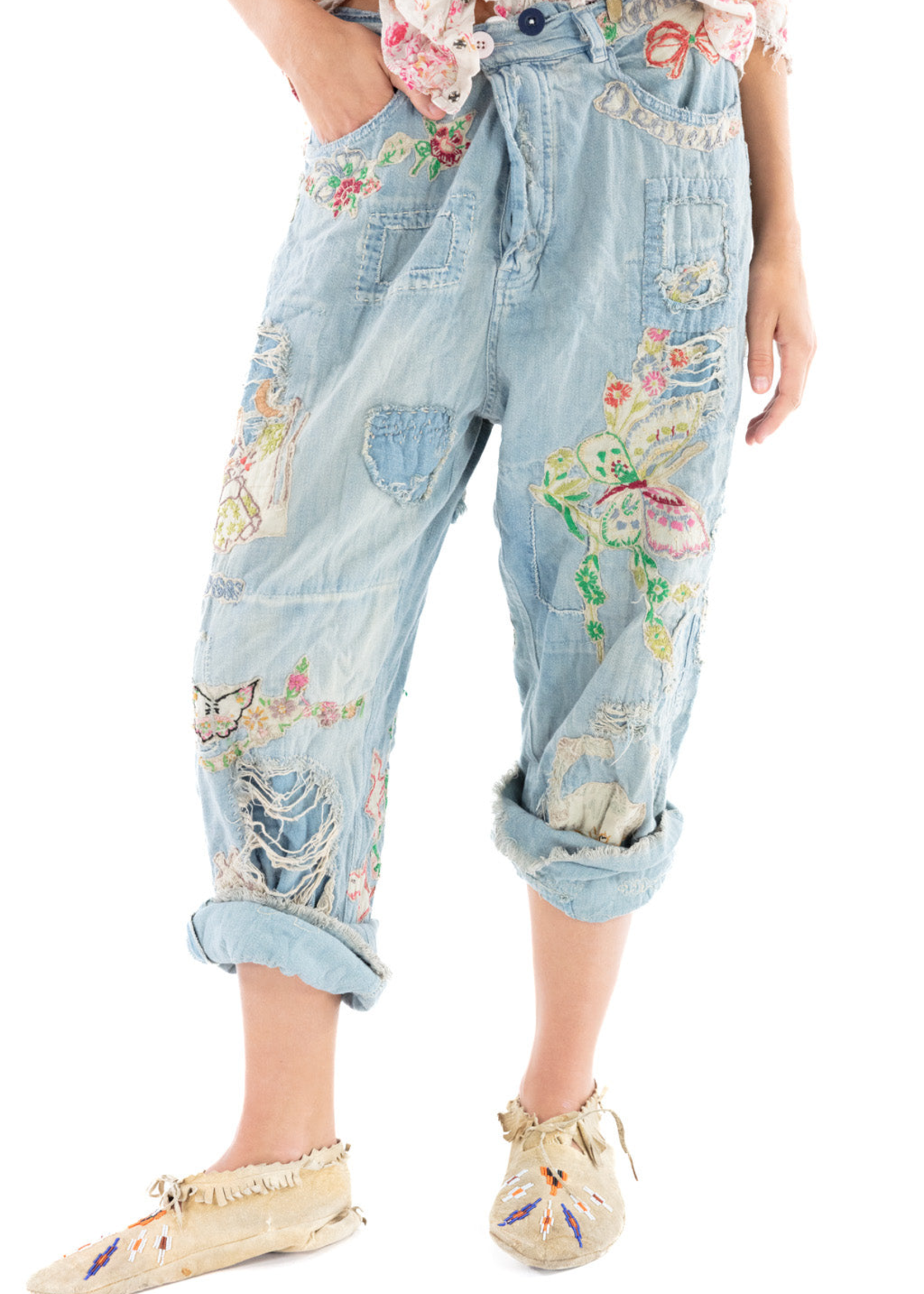 Magnolia Pearl Lil Friends Miners Denim Pants 423 Washed Indigo One Size