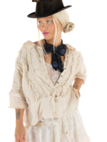 Magnolia Pearl Linen Ramie Marburger Blouse Top 1424 Moonlight