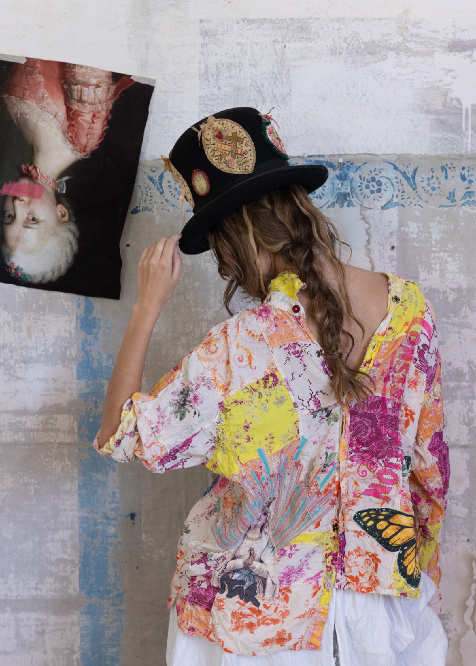 Magnolia Pearl Patchwork Artist Workshirt Top 1418