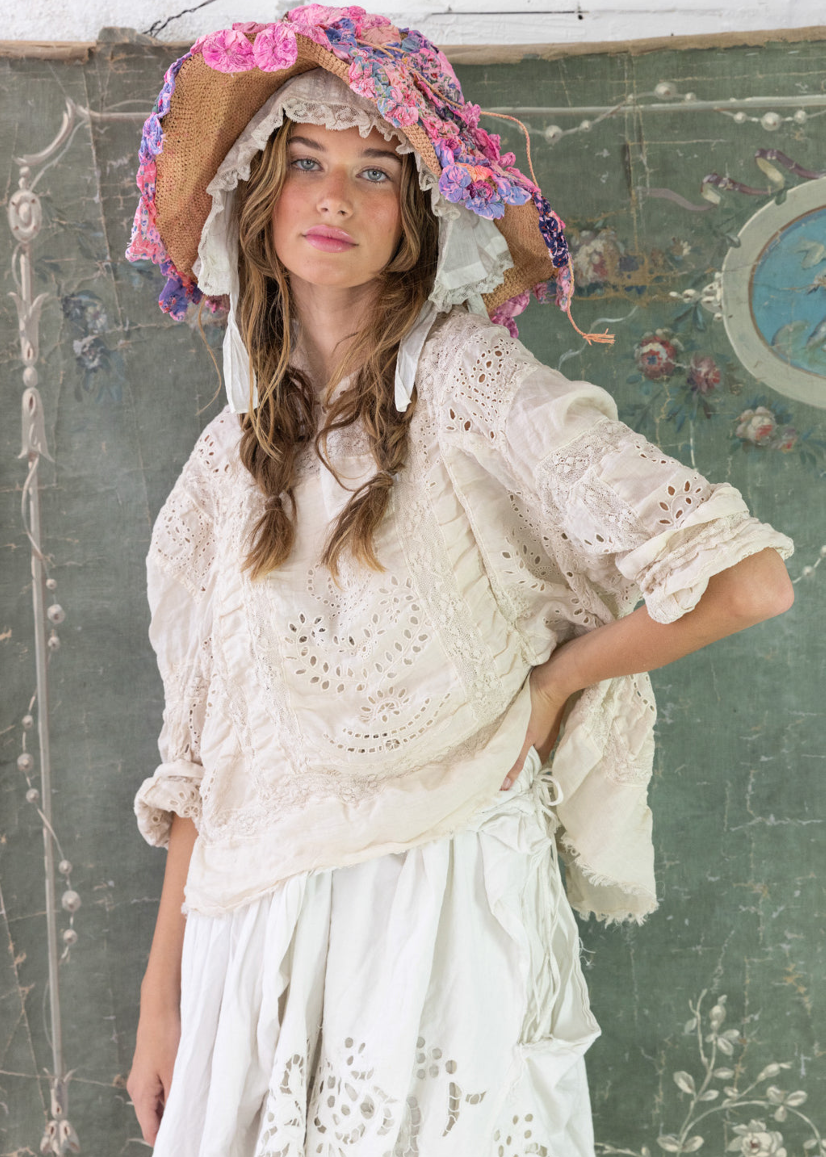 Magnolia Pearl Eyelet Rafaella Blouse Top 1417 Moonlight