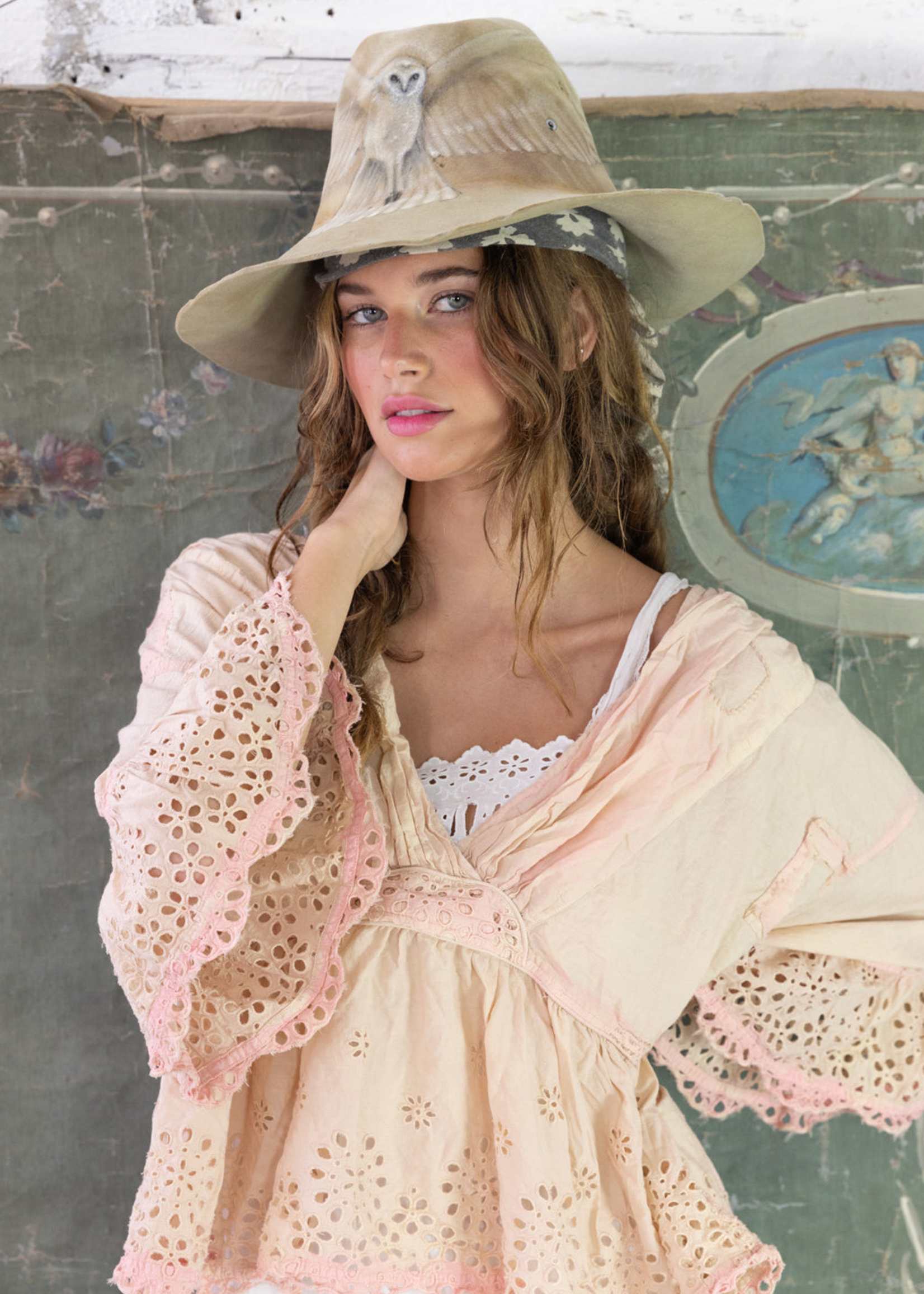 Magnolia Pearl Dear Liza Eyelet Blouse Top 1521 Kiss Molly