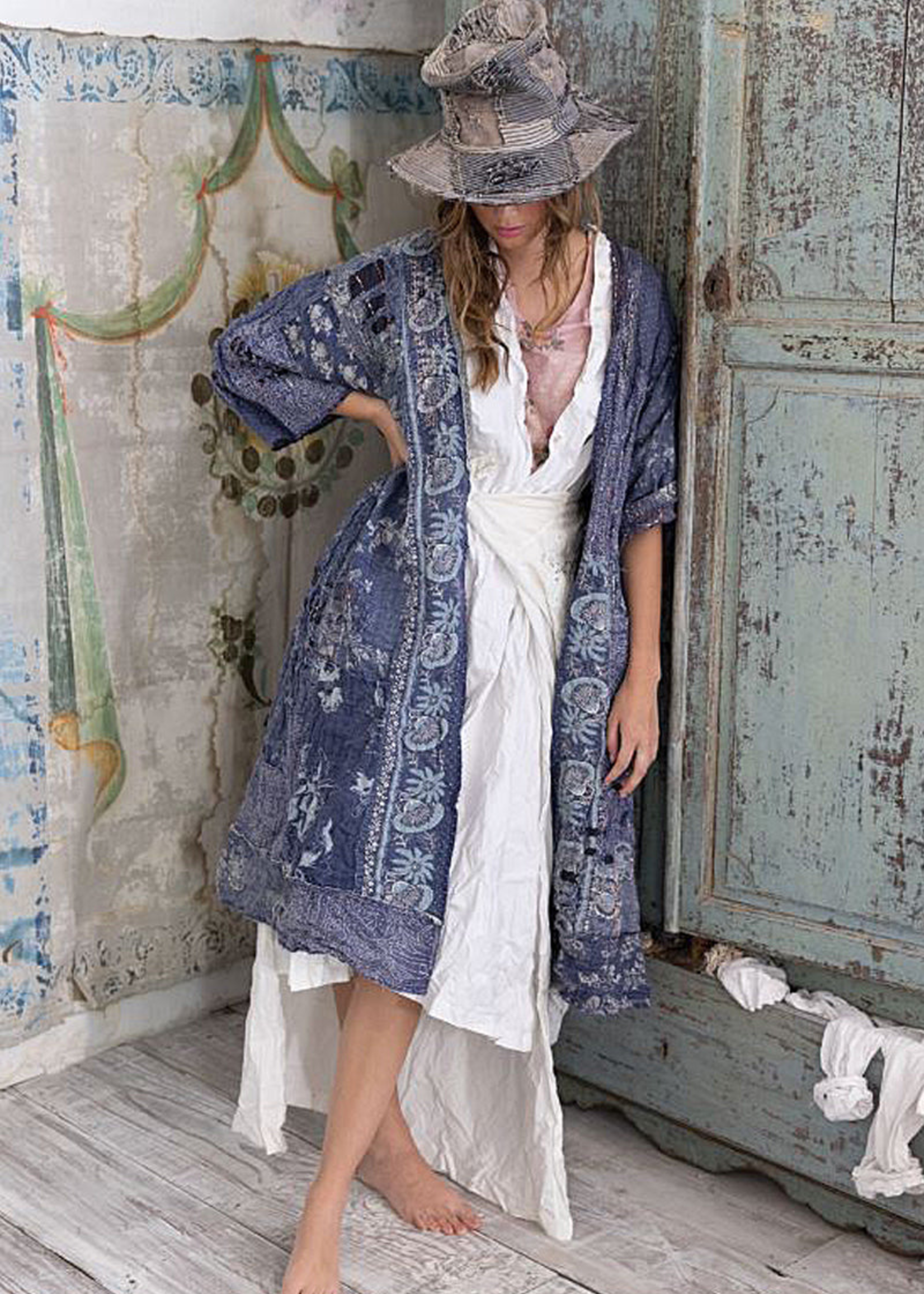 Magnolia Pearl Quilted Boro Kimono 794 Boro