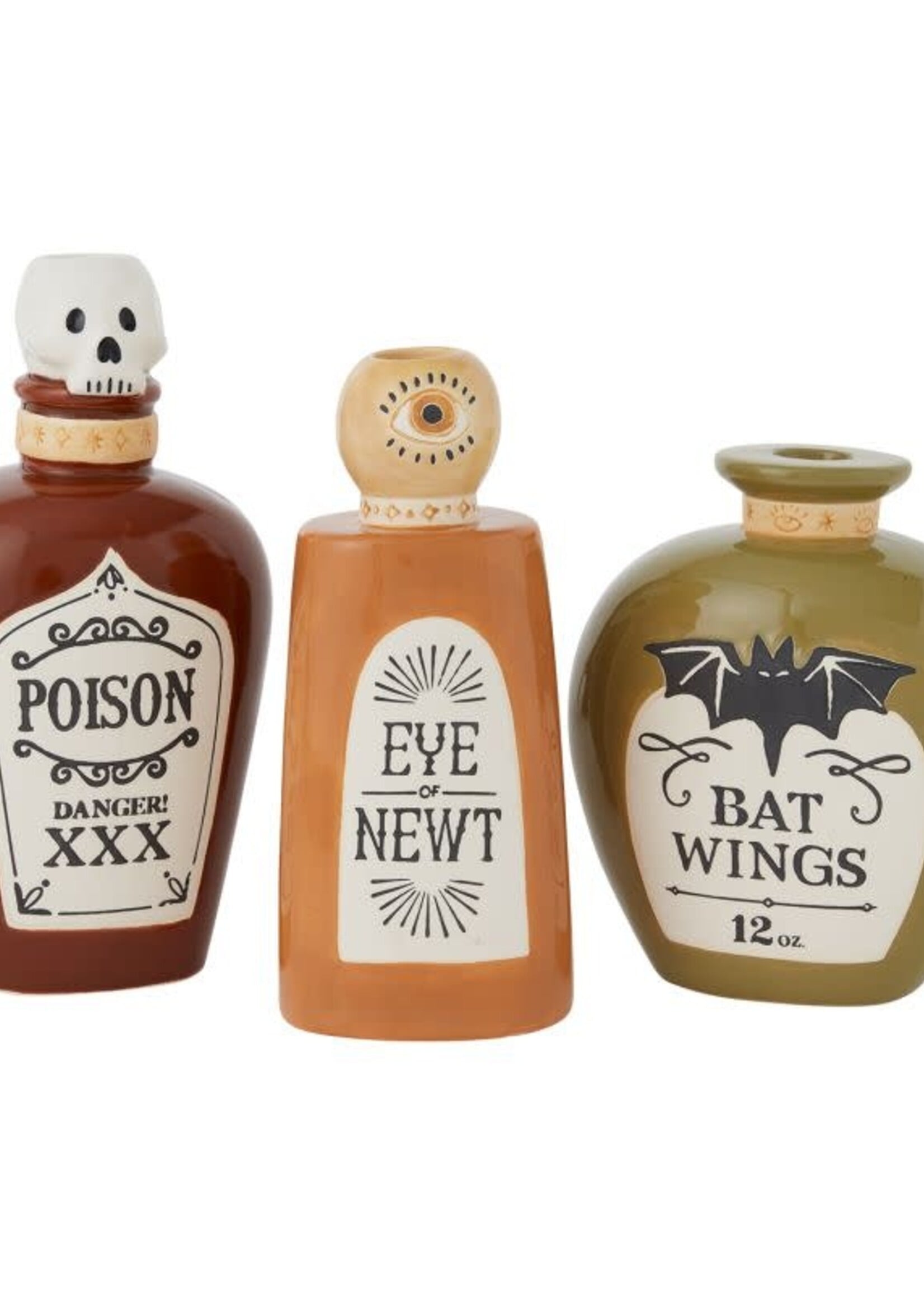 Spell Potion Taper Candle Holder Set of 3 – Halloween Decor