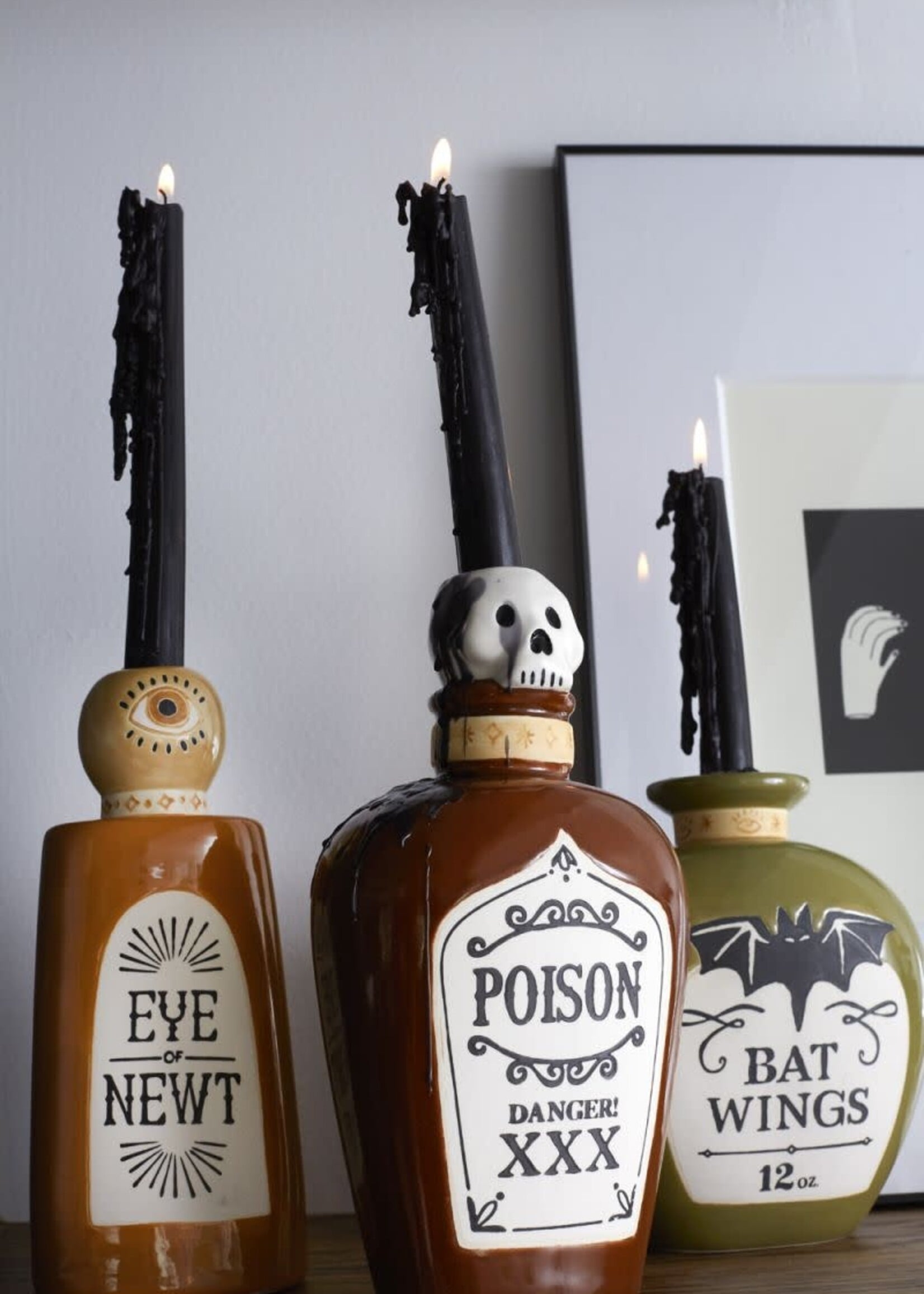 Spell Potion Taper Candle Holder Set of 3 – Halloween Decor