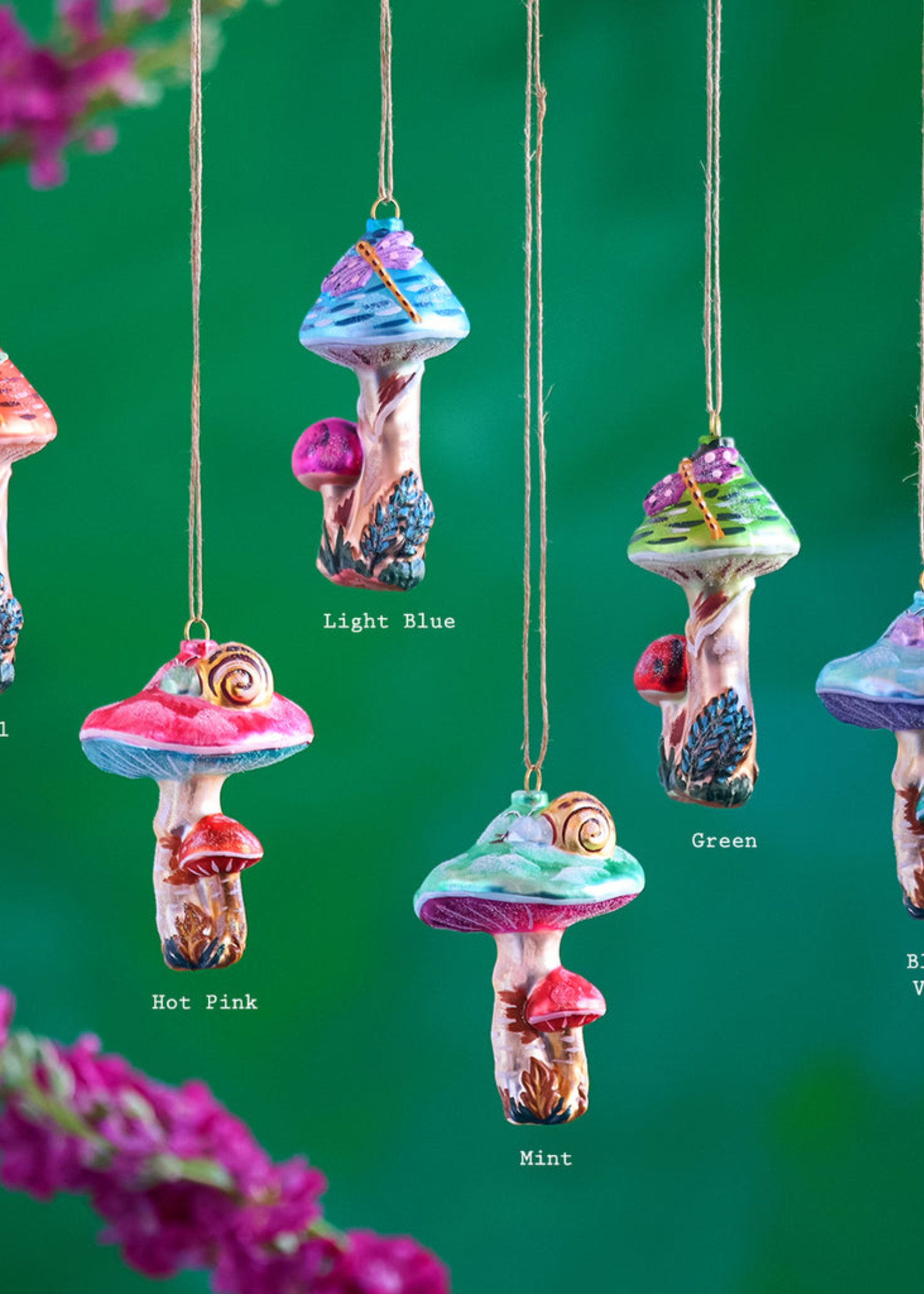 Nathalie Lete Nathalie Lete Garden Mushroom Ornaments 4.25"