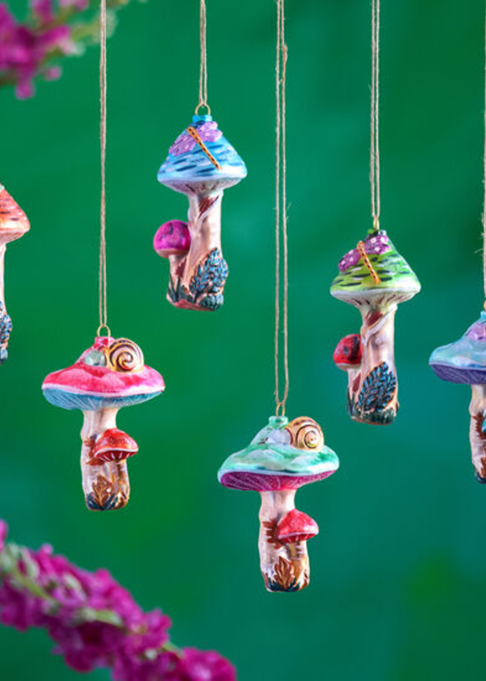 Nathalie Lete Nathalie Lete Garden Mushroom Ornaments 4.25"