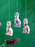 Nathalie Lete Nathalie Lete Floral Cat Ornaments