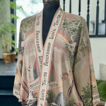 Market of Stars Friendship Love and Truth Cropped Bamboo Kimono Vintage Wash