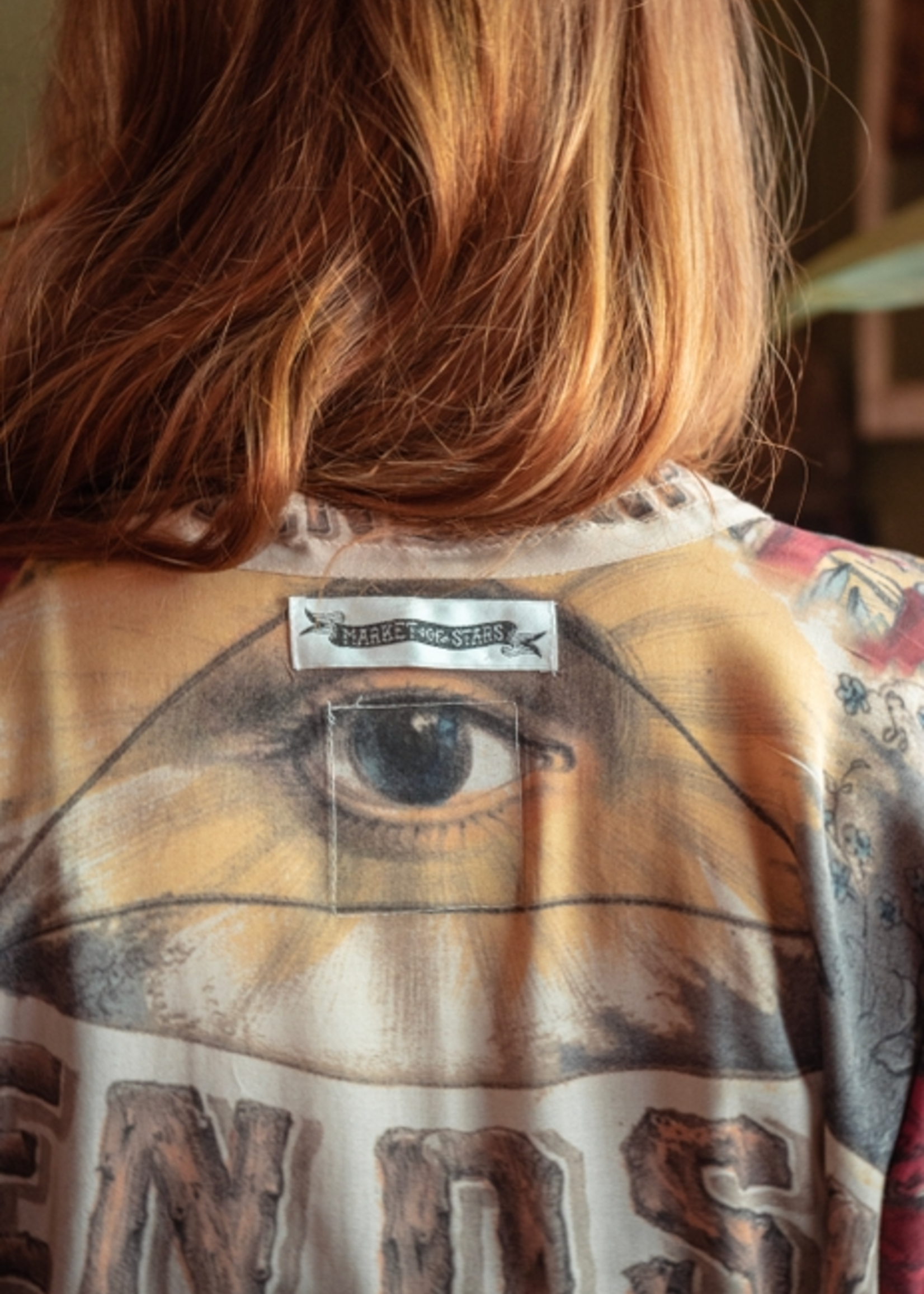 Market of Stars Friendship Love and Truth Pixie Cropped Bamboo Kimono Cardigan