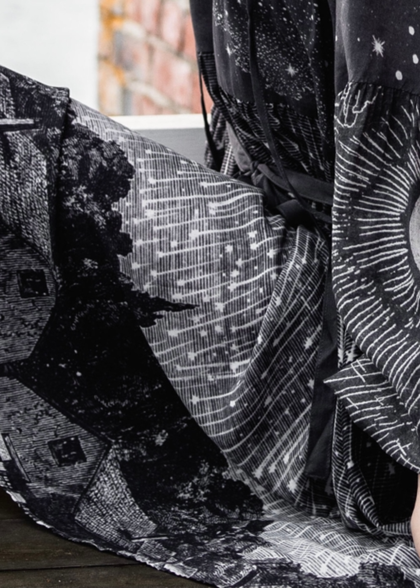 Market of Stars Stargazer Reversible Printed Bamboo Dress / Layering Tunic One Size