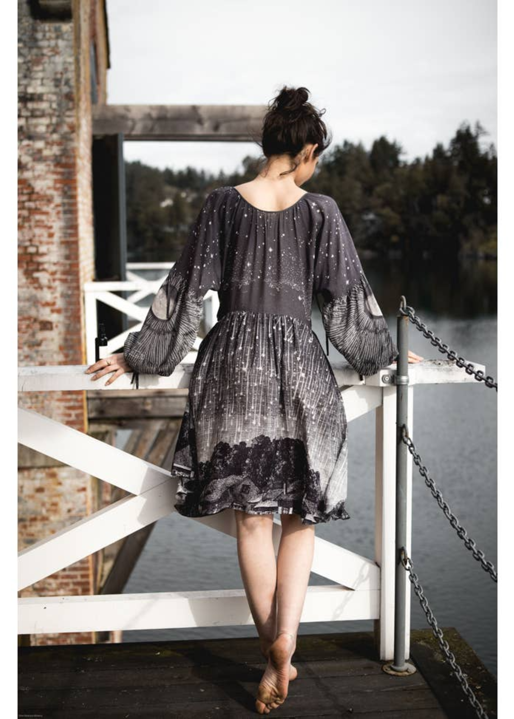Market of Stars Stargazer Reversible Printed Bamboo Dress / Layering Tunic One Size