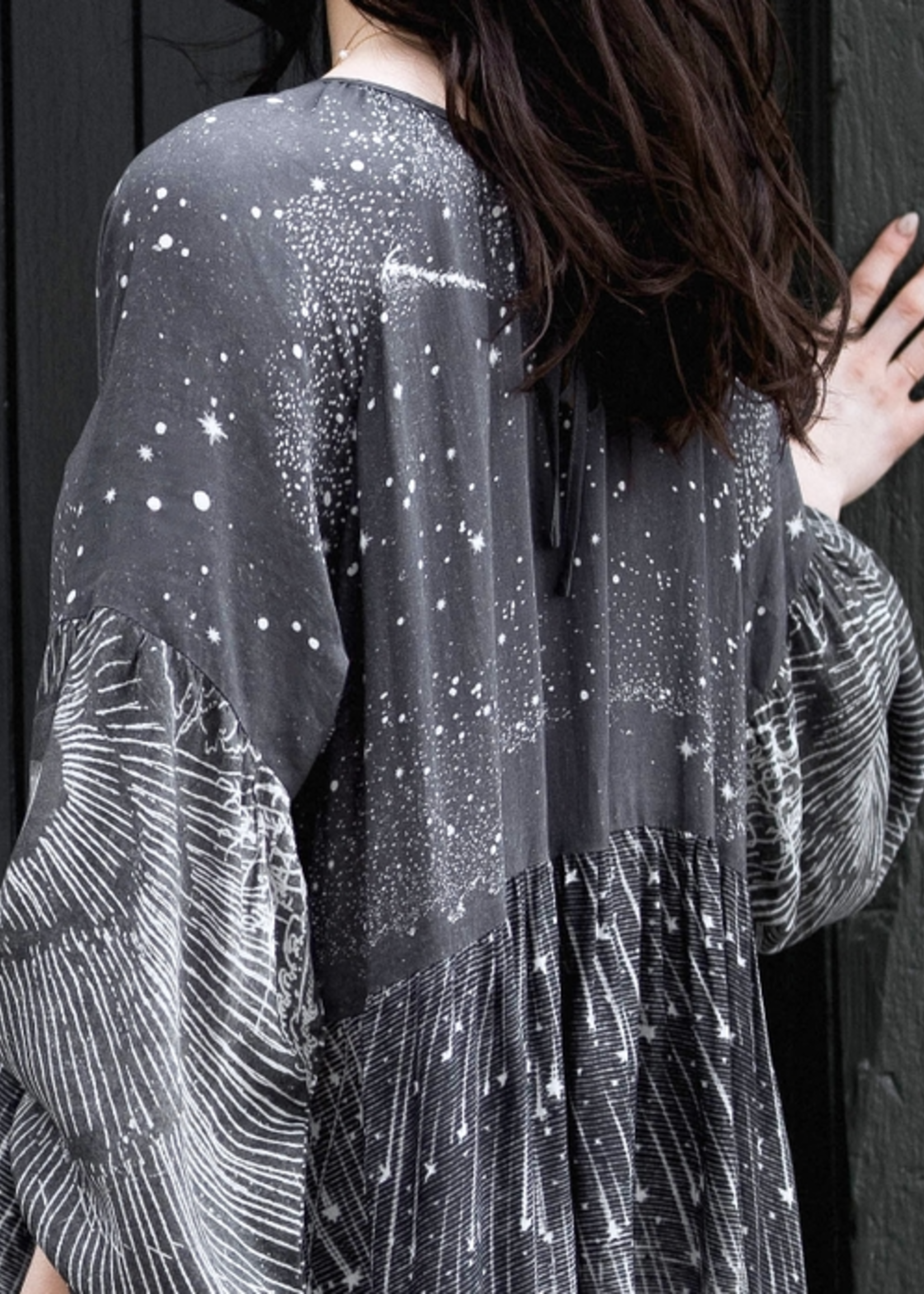 Market of Stars Stargazer Reversible Printed Bamboo Dress / Layering Tunic One Size