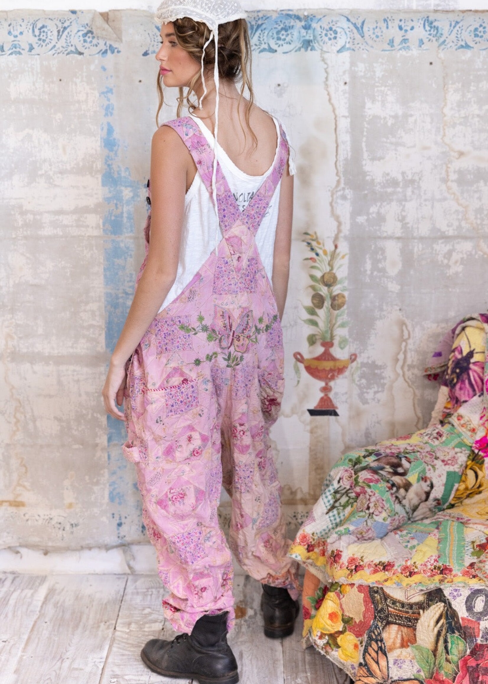 Magnolia Pearl Quiltwork Emb Overalls 072 Babybear