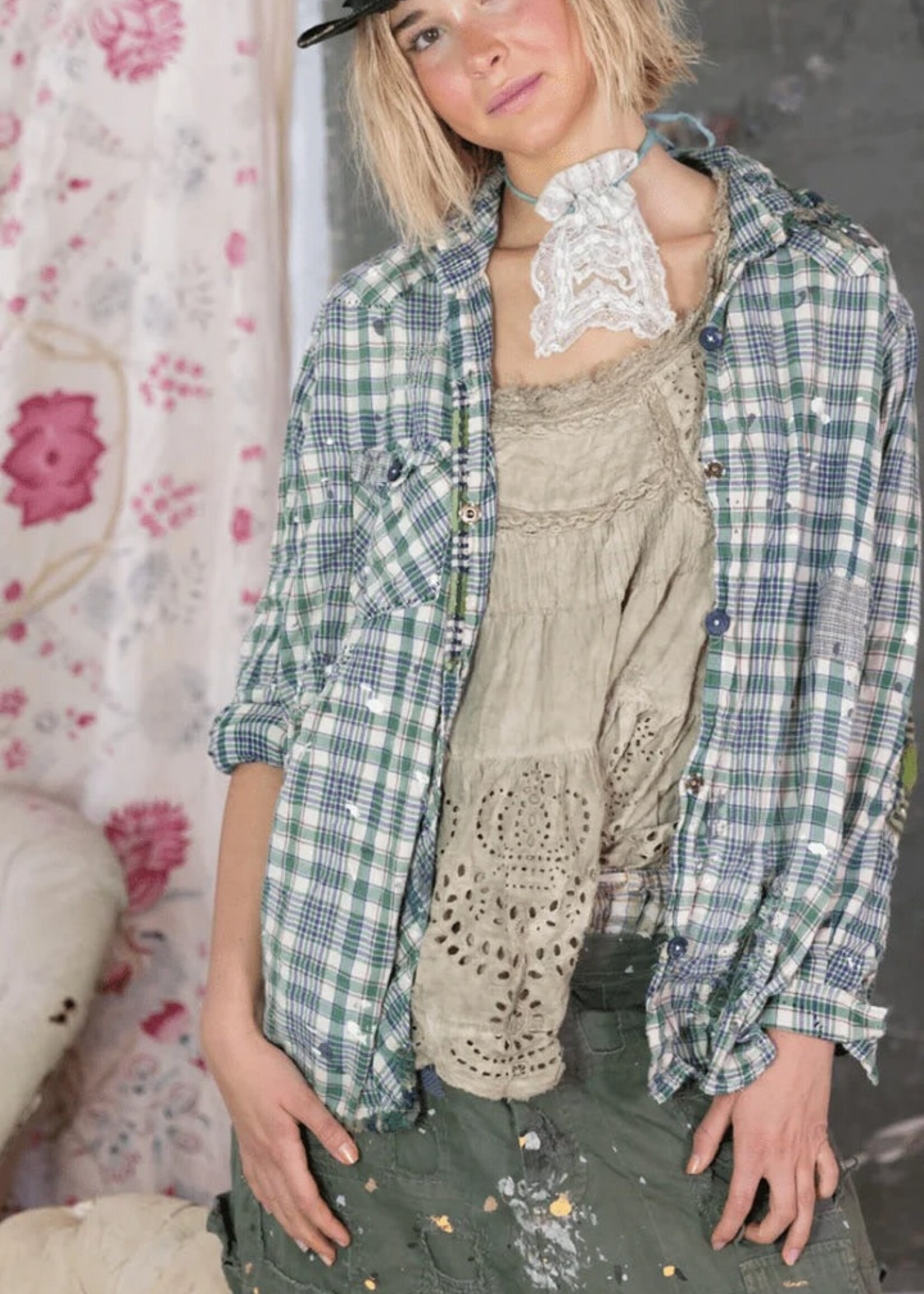 Magnolia Pearl YD Plaid Kelly Shirt Top 1501 Grandpa Joe