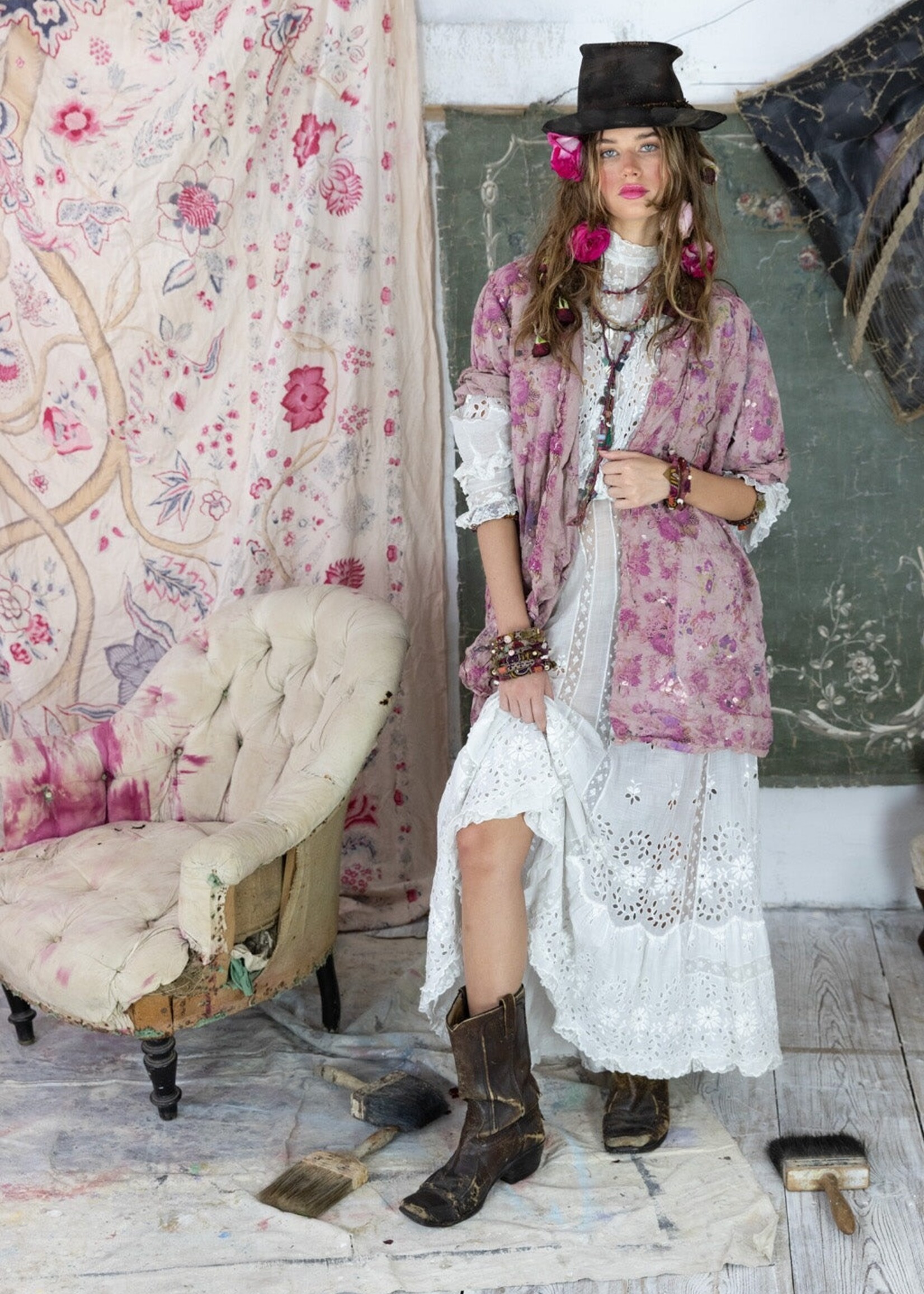 Magnolia Pearl Floral Magda Shirt Top 1412 Rosewalk