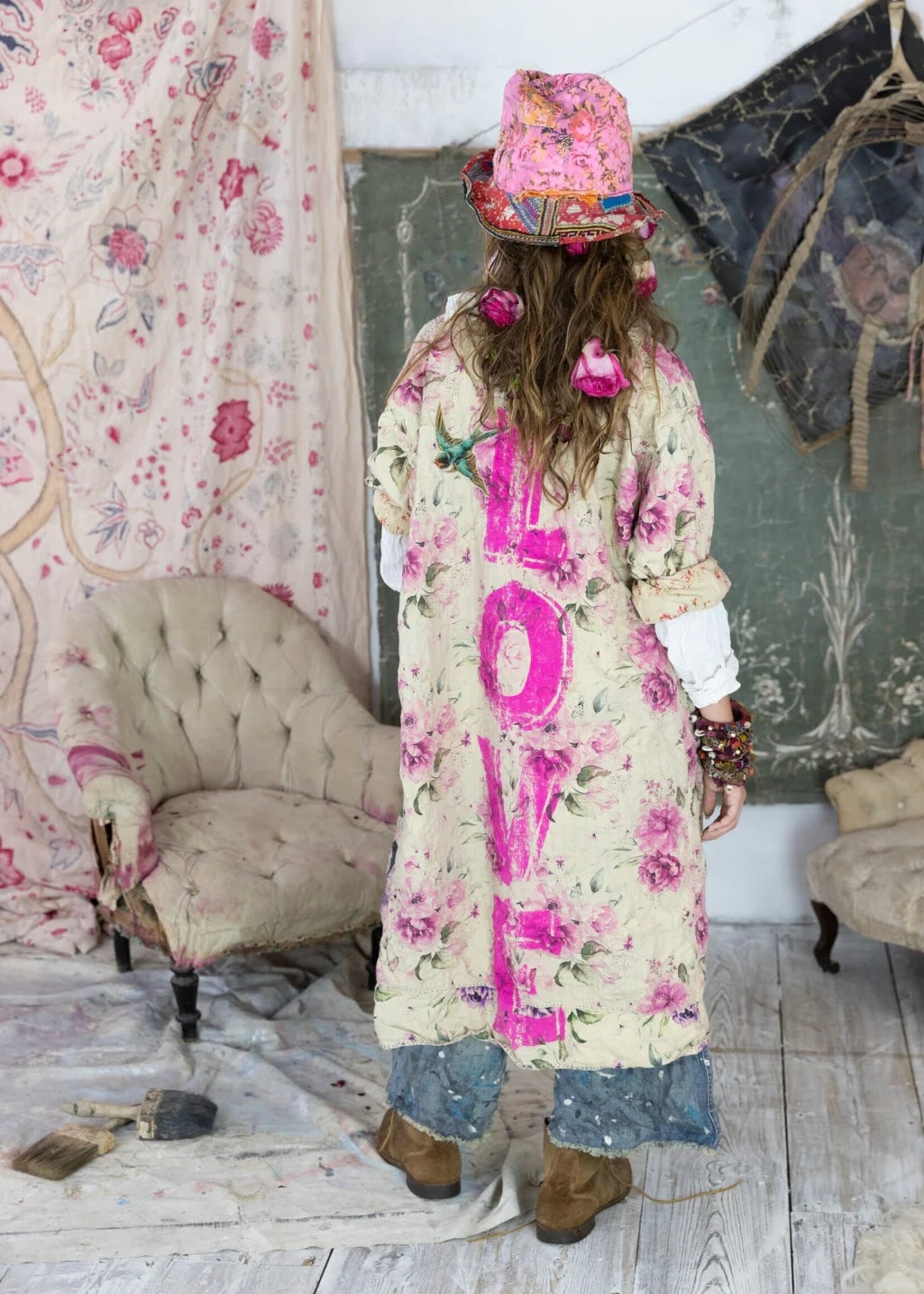 Magnolia Pearl Floral Ettiene Kimono Jacket 901 Phlox Moon