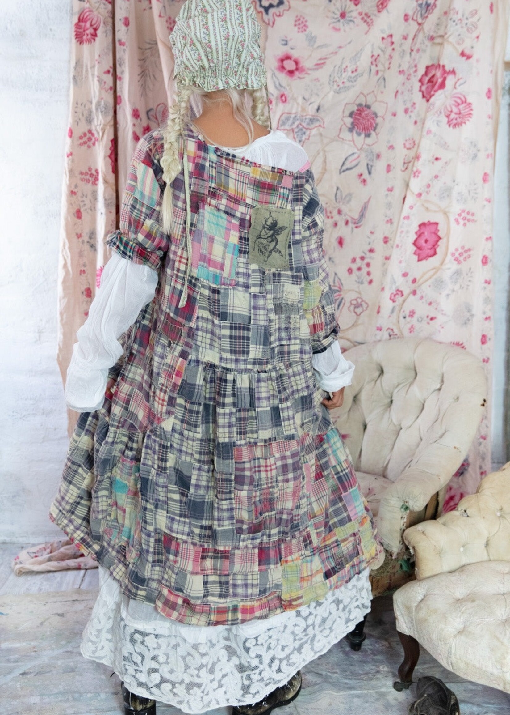 Magnolia Pearl Patchwork Helenia Dress 977 Madras Blue