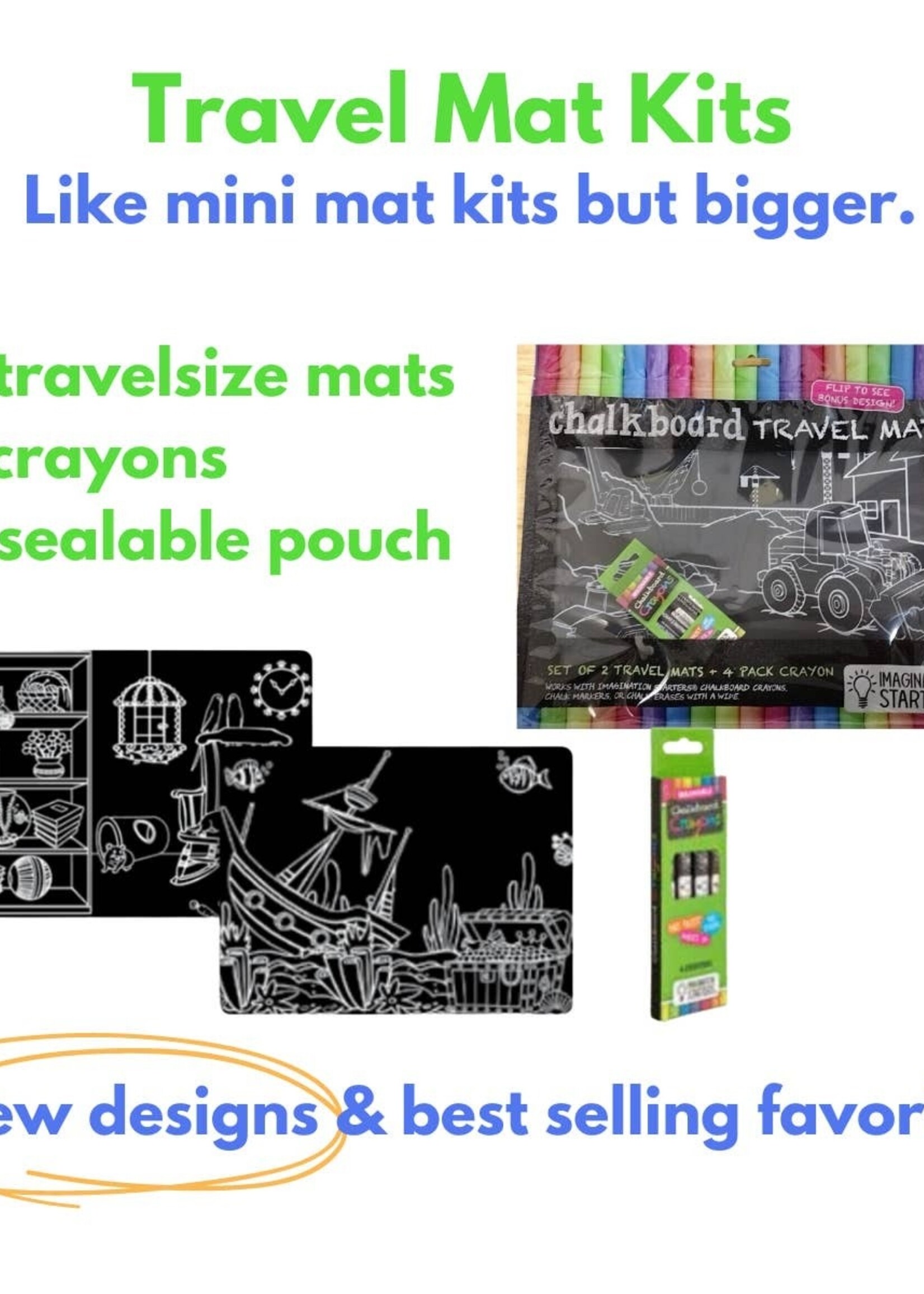 Imagination Starters Chalkboard Cat/Dog Travel Placemat Set of 2 9x12