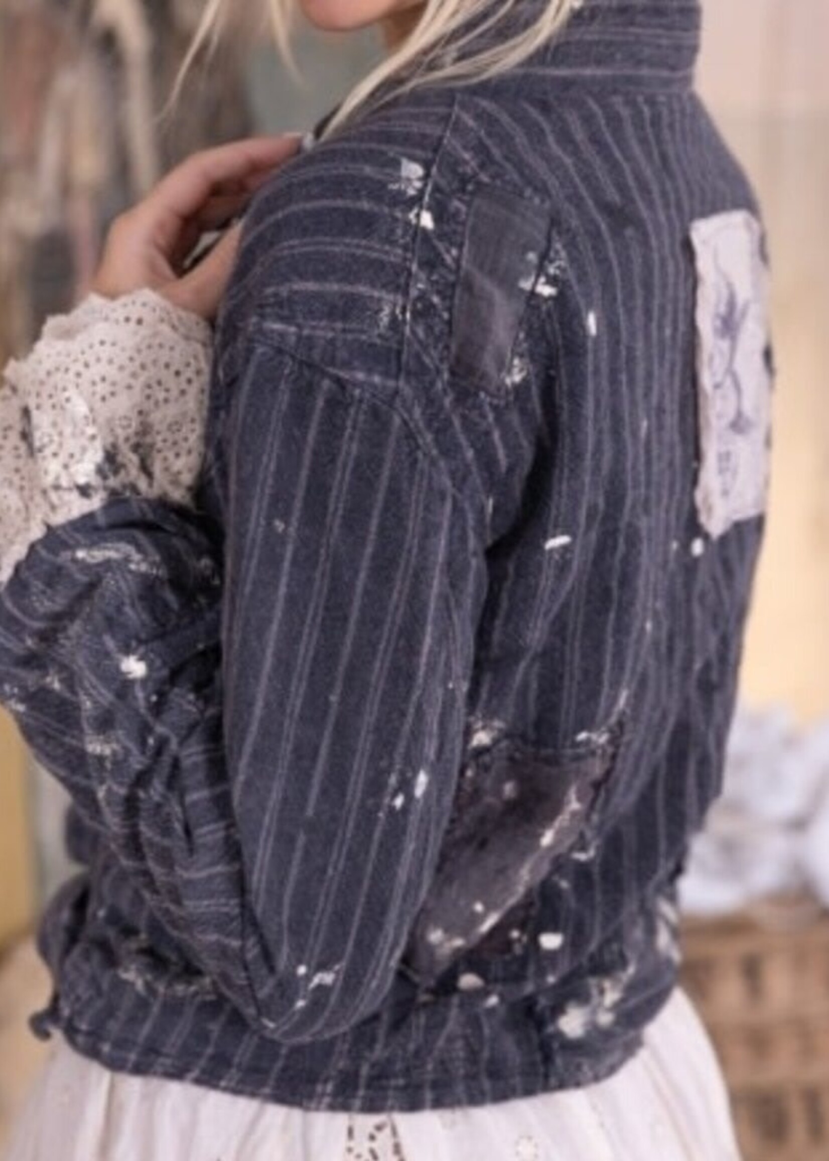 Magnolia Pearl Kelley Cropped Coat Ozzy Pinstripe Jacket 785