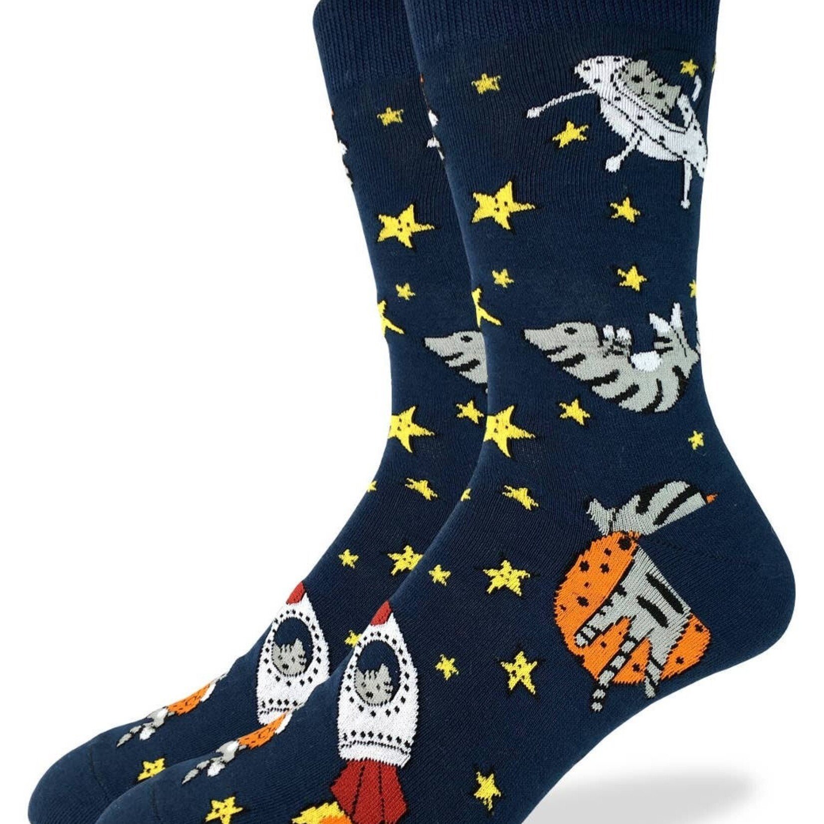 Good Luck Sock Men's Space Cat Socks