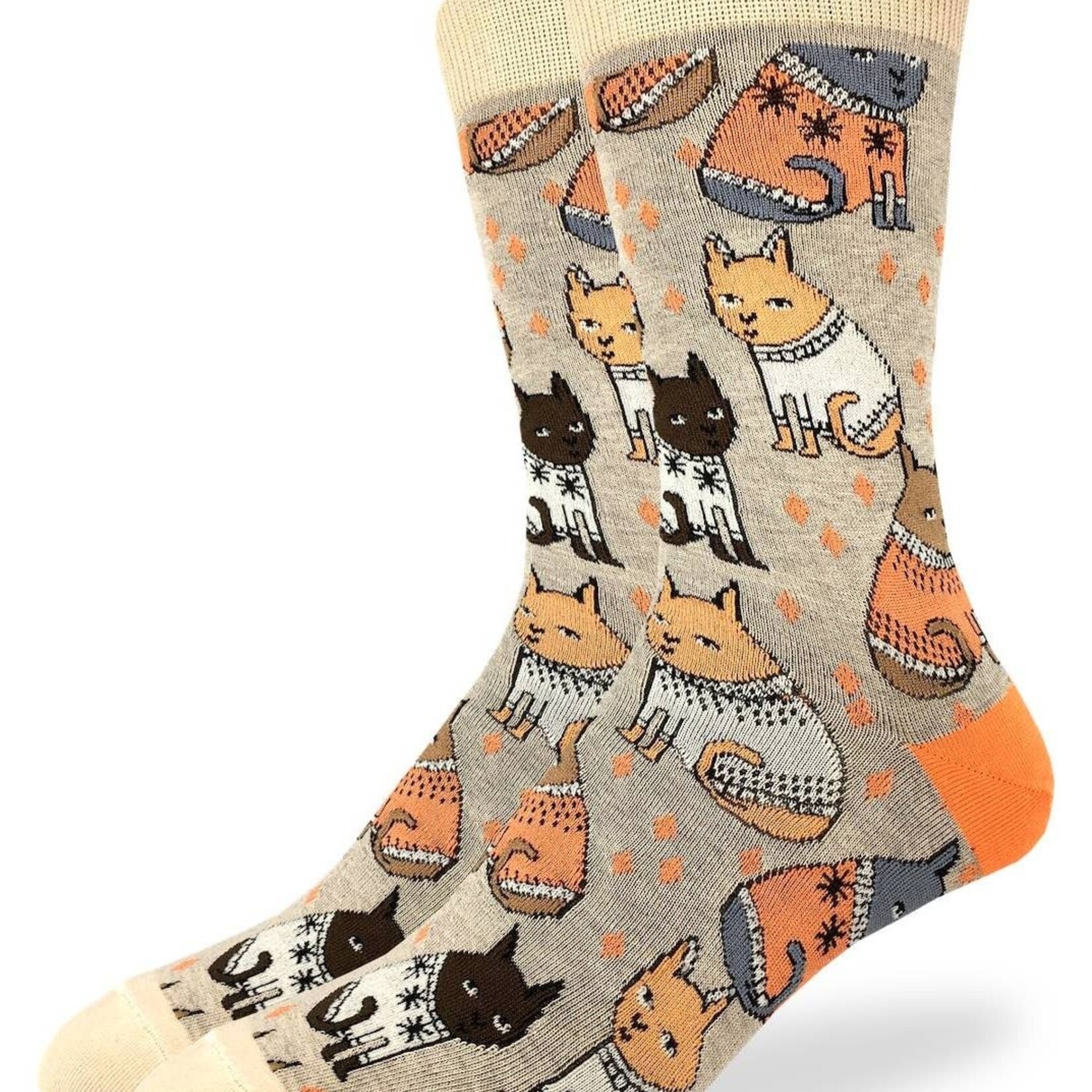 Good Luck Sock Men's Sweater Cat Socks