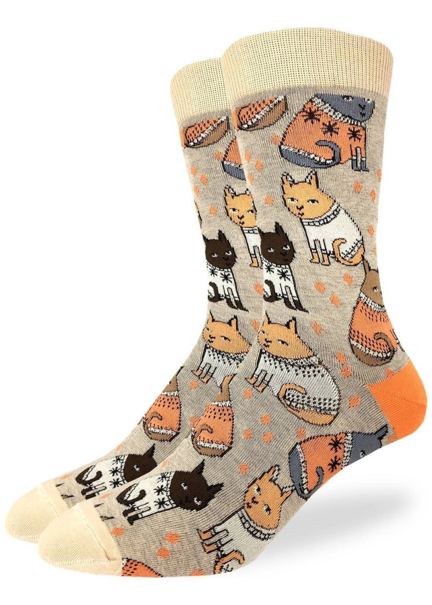 Good Luck Sock Men's Sweater Cat Socks